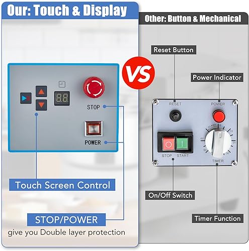 Miniatura 3 de Mezclador comercial de alimentos de 10.5 cuartos de galón  Máquina amasadora de masa de doble rotación de 650 W con temporizador de pantalla táctil
