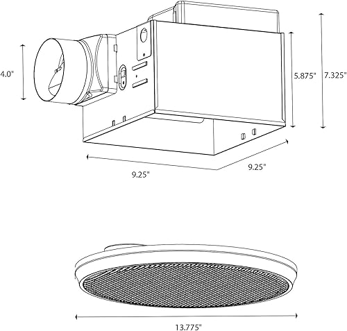 Miniatura 5 de Homewerks Worldwide - Ventilador de baño con Bluetooth y altoparlante