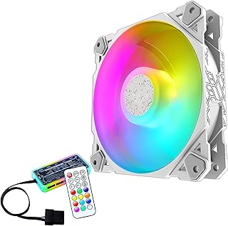 Ventilador blanco LED ArGB colorido PC case 120mm ventilador blanco LED RGB con Hub y mando a distancia Aura-Sync silencioso 3 pines