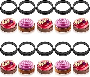 10PCS Rond Moule Tartelette Cercle A Tarte, Anneau Tarte Perforé Cercles Patisserie, Dessert