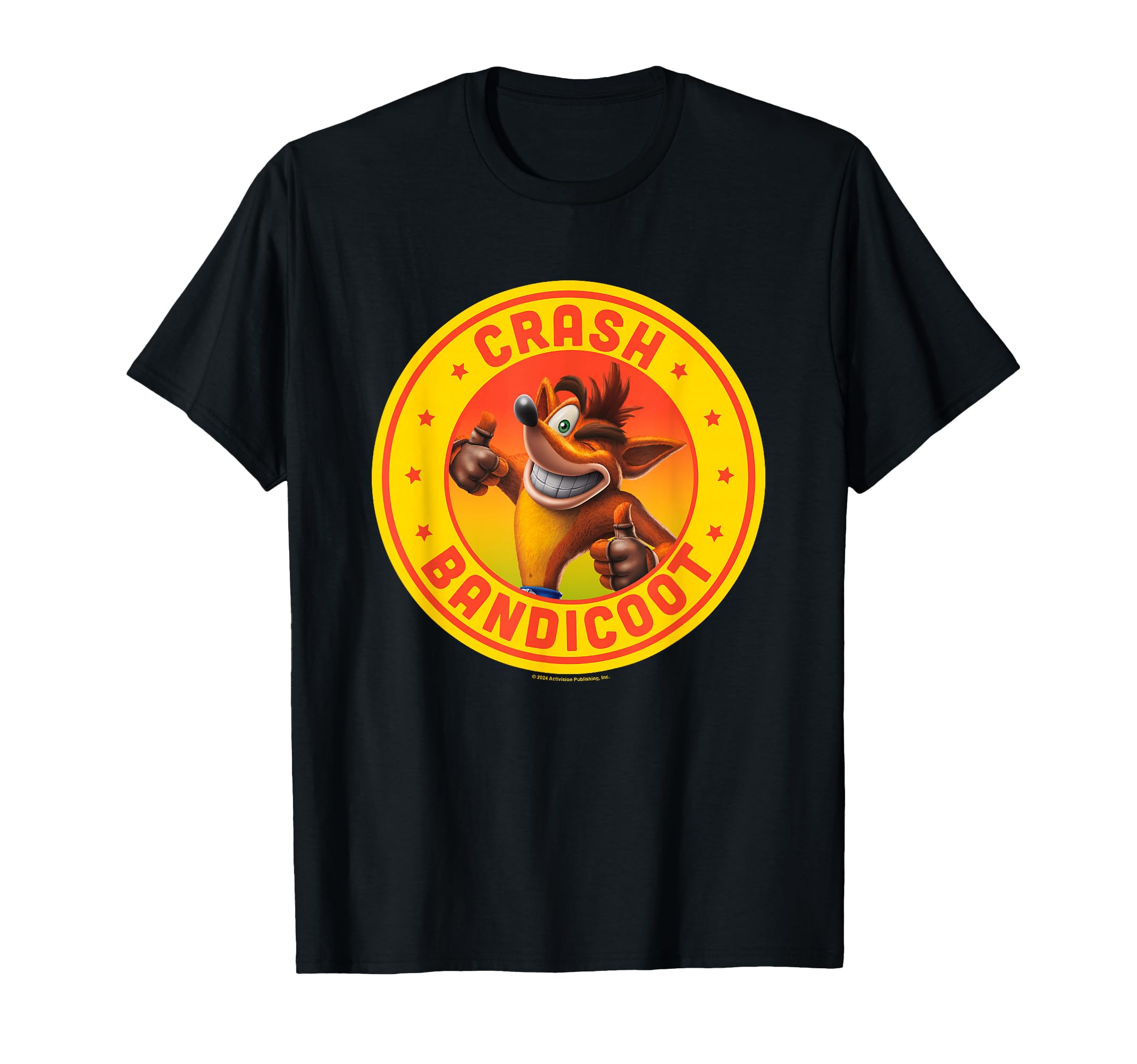 Crash Bandicoot Thumbs Up Star Spangled Logo T-Shirt