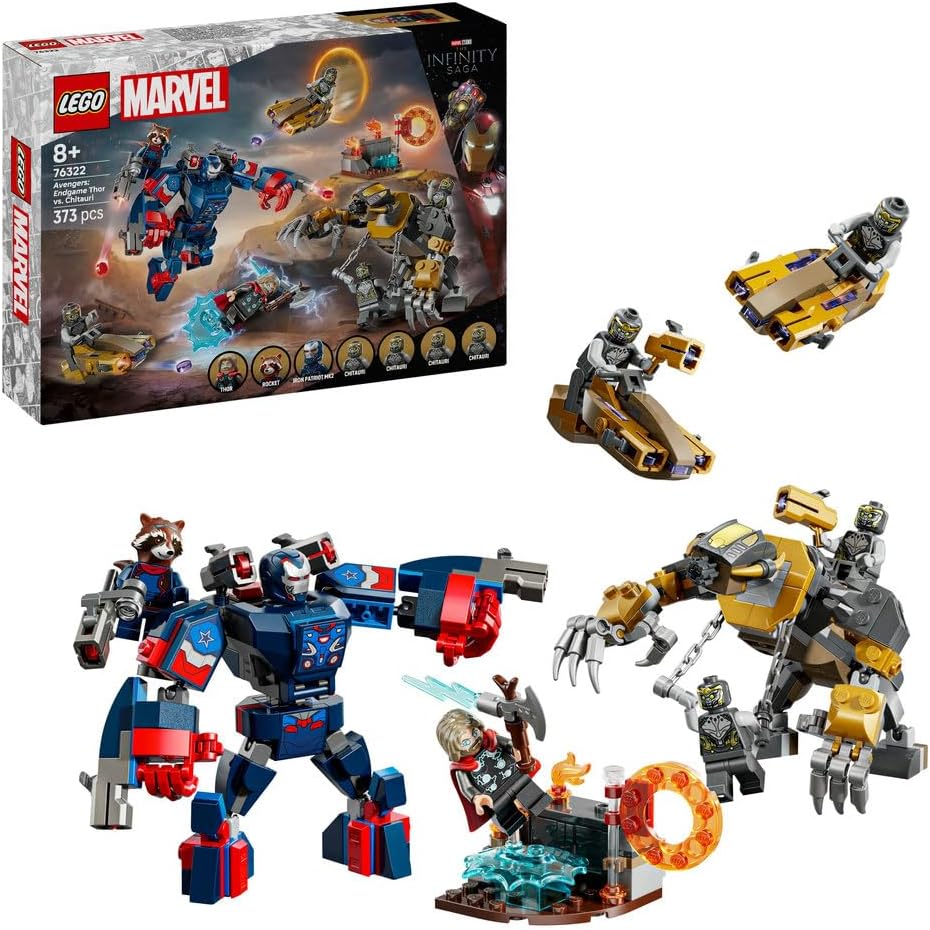 Lego 76322 Marvel Avengers End Game Thor vs. Tituli Toy Birthday Present Blocks Boys Girls Children 8 Years Old 9 Years Old 10 Years Old Elementary School Marvel Goods Figure Compete Robot Avengers End Game Thor vs Chitauri - Image 1 of 10