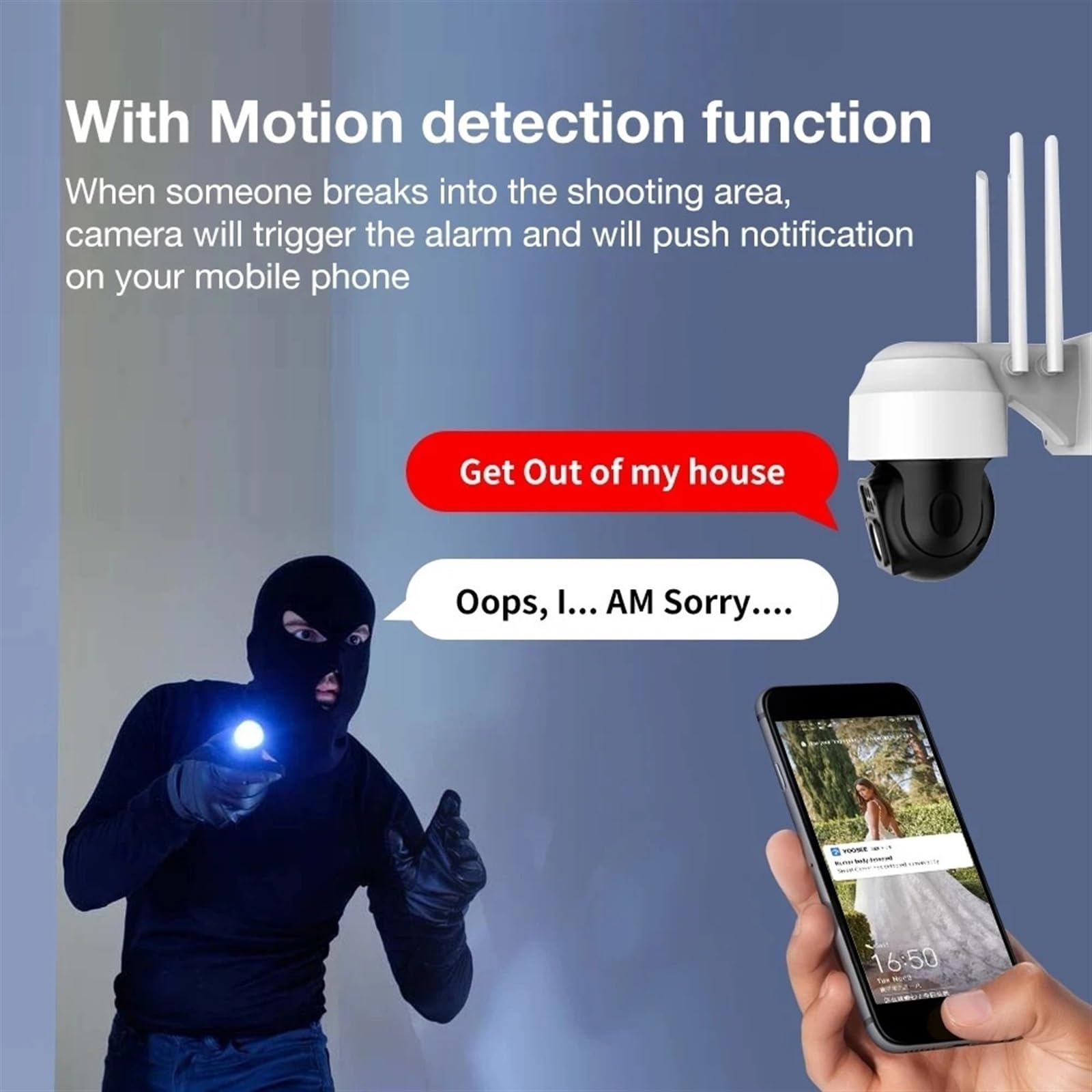 Sistema de Seguridad, Cámara IP HD cámara Exterior de Doble Lente de 5MP Audio bidireccional cámara Zoom 4X cámara de Seguridad de detección Humana(5MP Camera 64G)