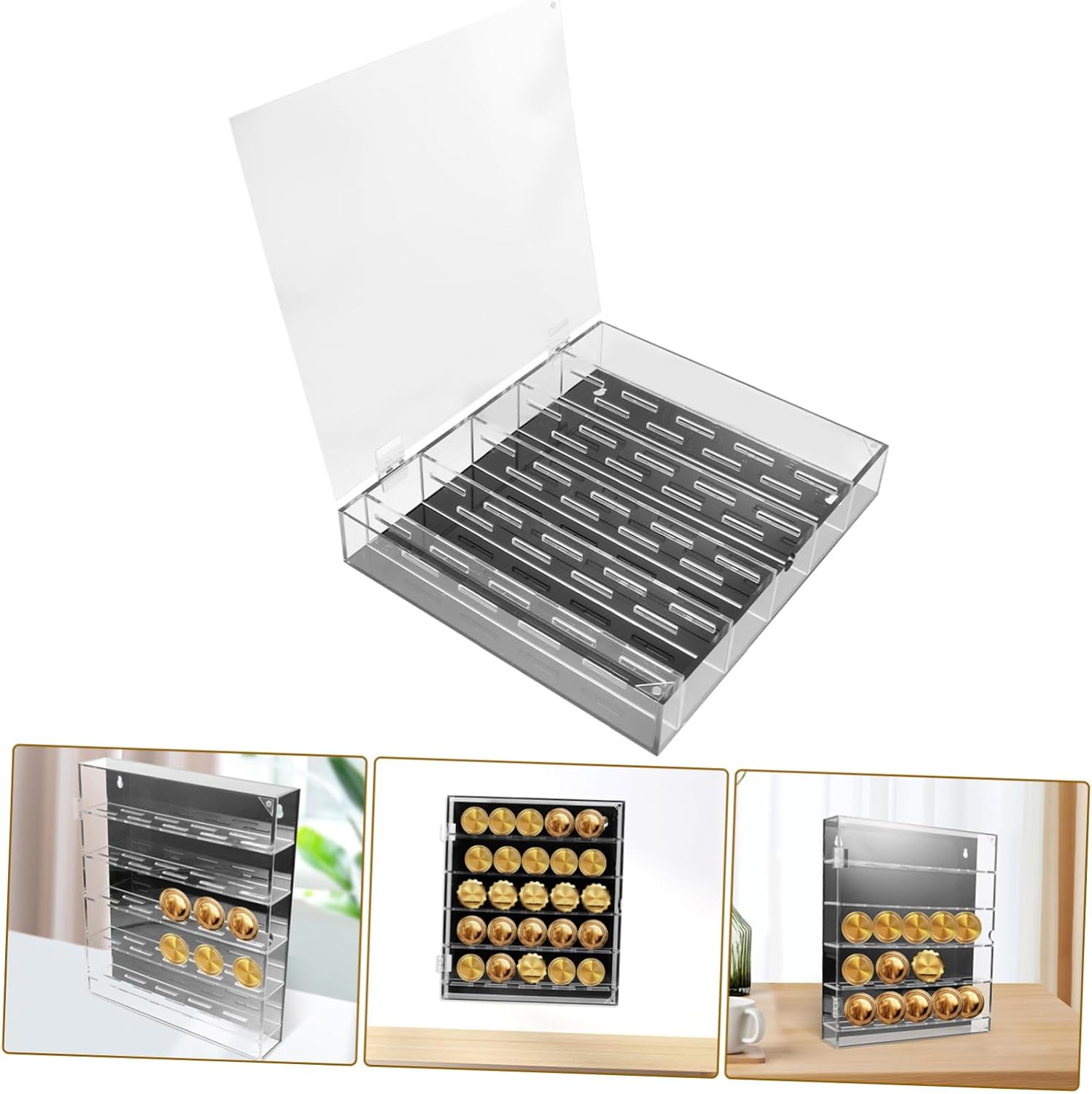 Clear Coin Holder Display Case Transparent Coin Storage Container for Collecting Coins Medals and Badges Coin Protector Box for Organizing Collectibles