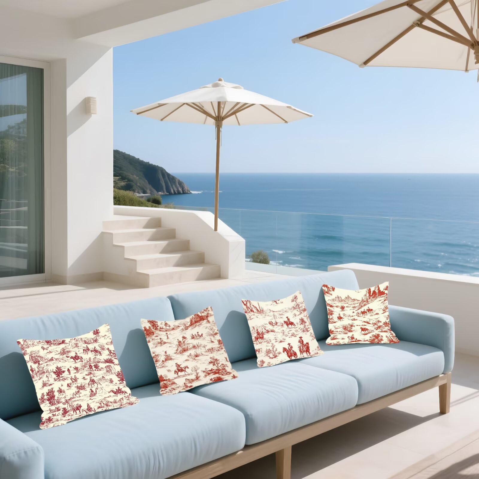 Cojines Sofa Fundas Cojines 50x50cm SúPer Suave Cojin Plano Vaquero Juego de 4, Fundas Almohada Impermeable Exterior, Interior Y Exterior Cojin Decorativos, Para JardíN SalóN Regalos NavideñOs P-439