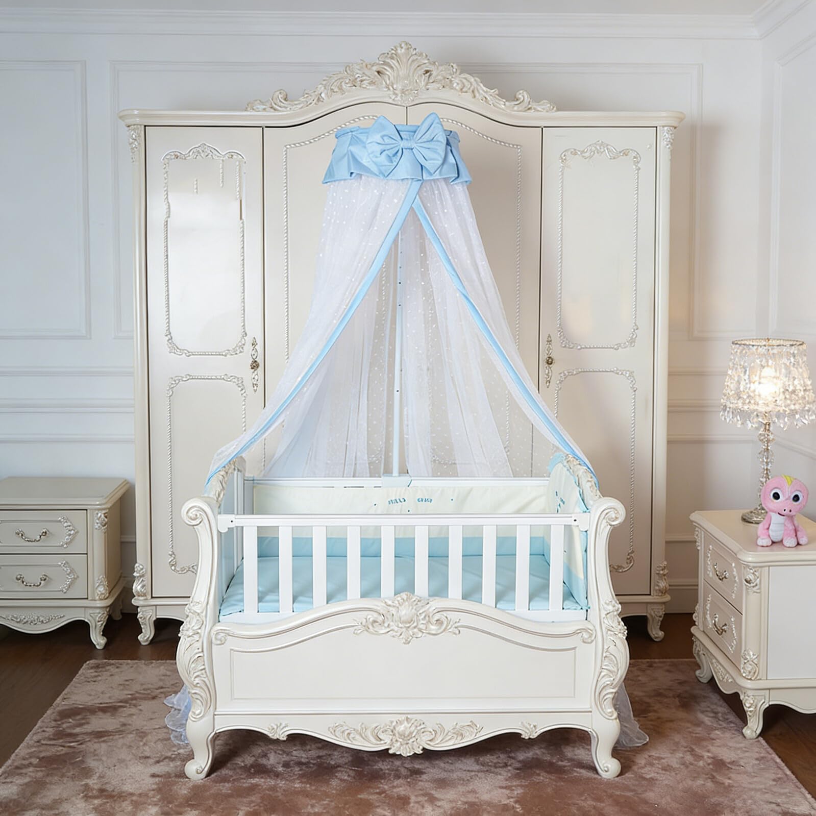 Toyvian Zanzariera con Fiocco, Pieghevole e Traspirante, Copertura Completa a Baldacchino e Acciaio per Protezione e Comfort
