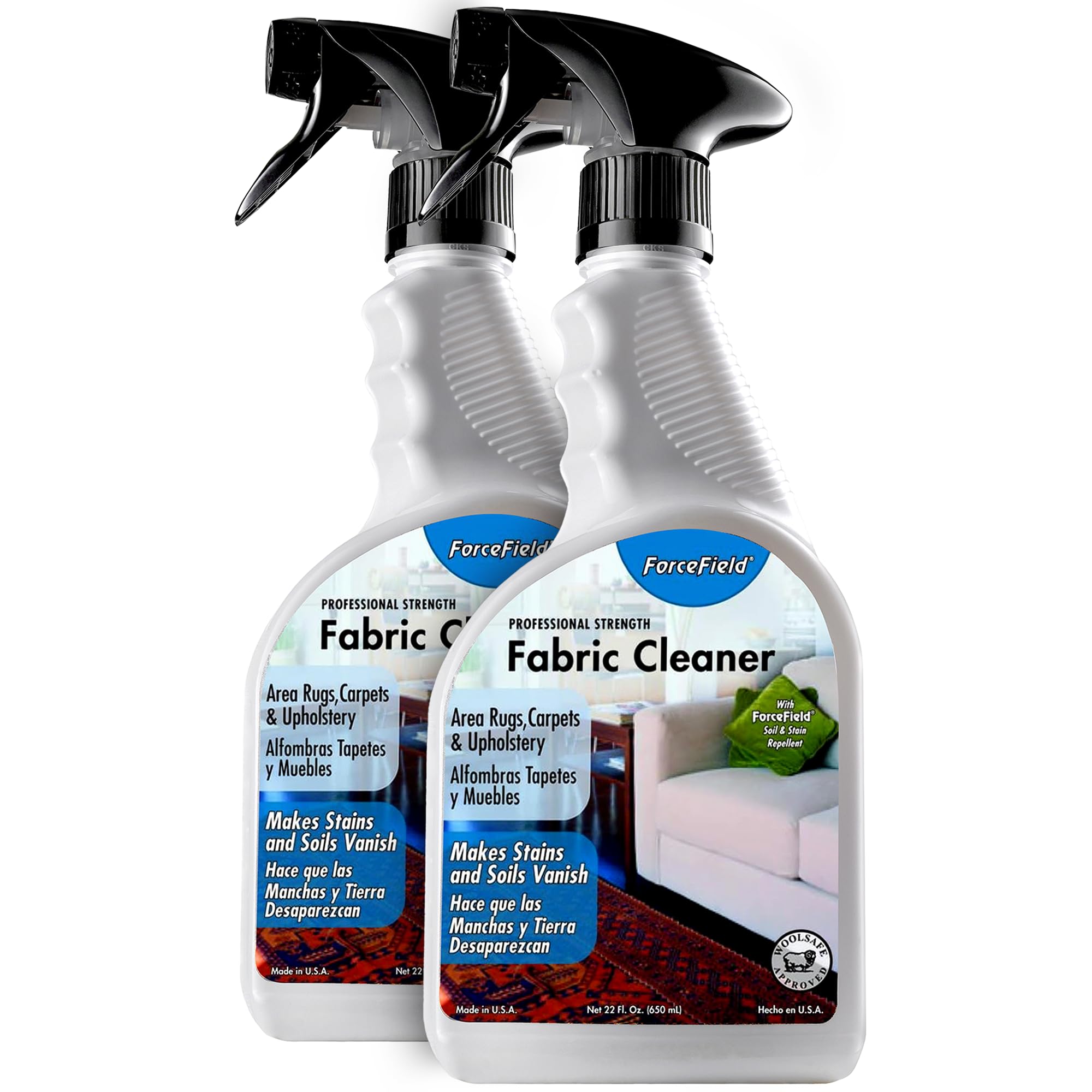 ForceField(2 Pack) - - Fabric Cleaner - Remove, Protect, and Deep Clean - 650ml (2 Pack)