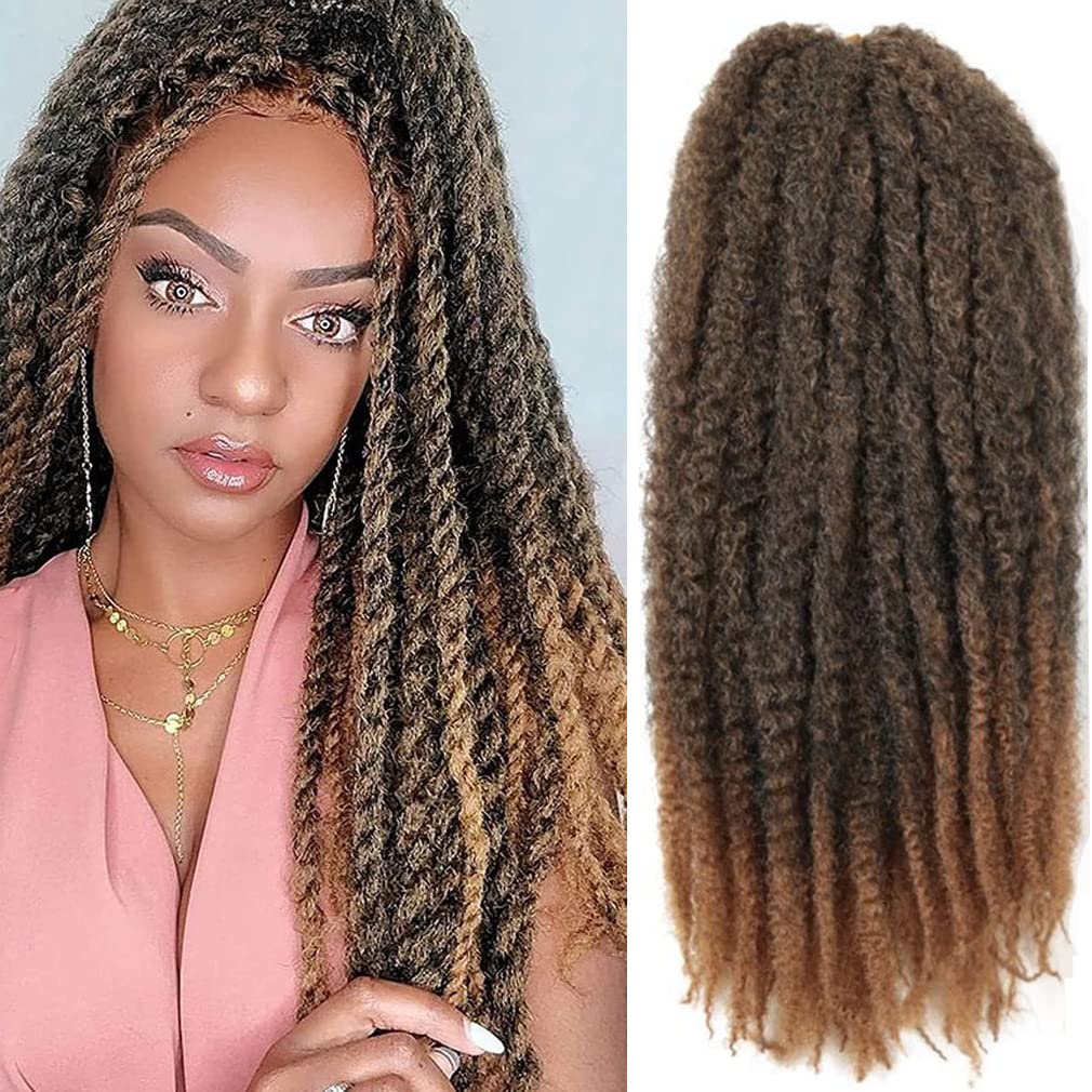 Afro-twist Marley Hair for Jumbo Twist Pre-separated Braiding Hair 3 Packs (30 Strands/pack), Brazilian Wool Invisible Crochet Hair Synthetic Kinky Extensions 18 Inch (Grey)