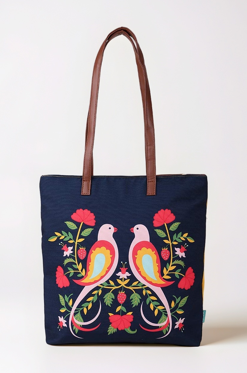 Chumbak Women's Canvas Tote Bag, Stylish Laptop-Friendly Handbag for Office, College & Daily Use, Spacious Shoulder Bag with Durable Handles, Trendy and Professional Design