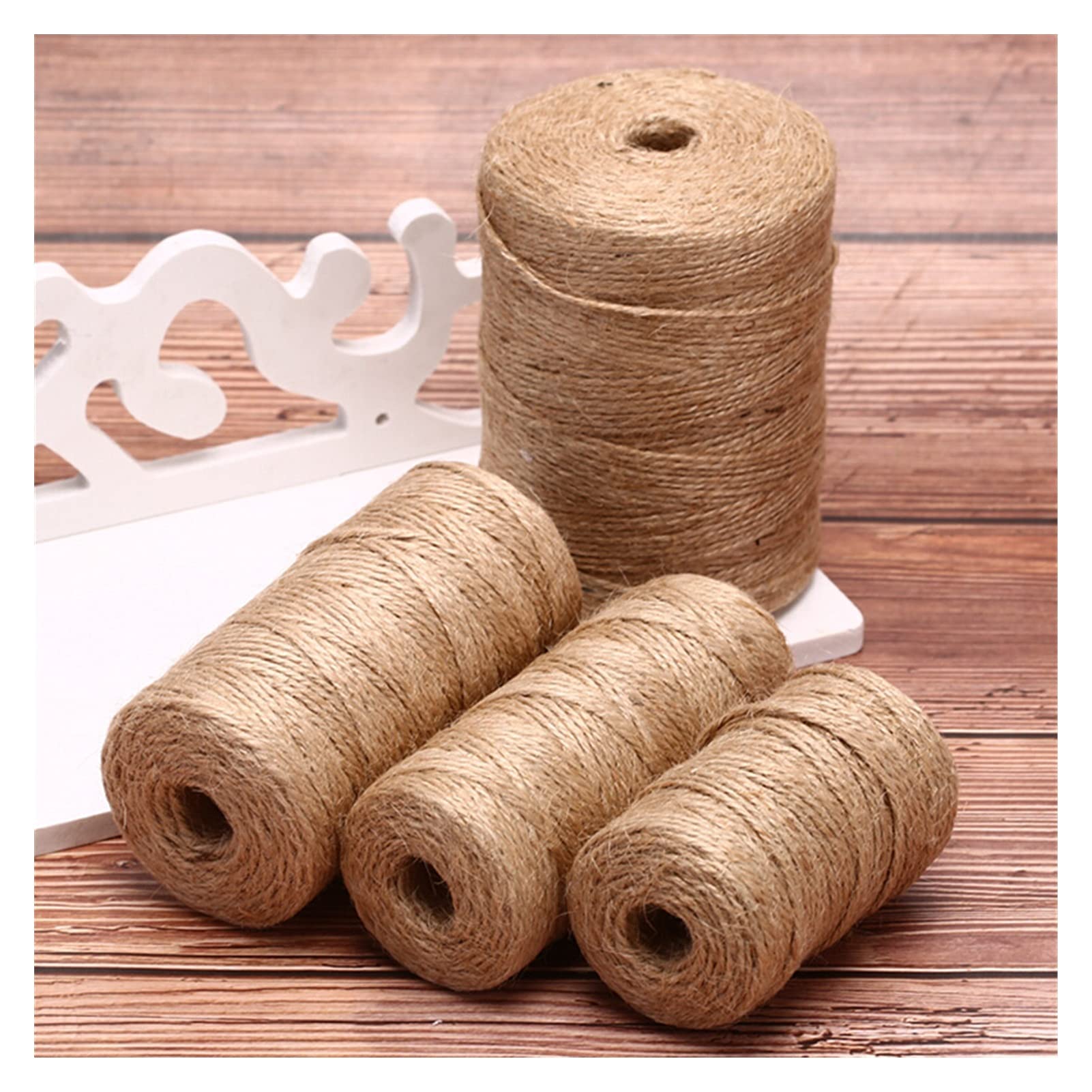 Naturalny sznurek jutowy, 50/80/100Meters DIY Jute Hemp Wedding Party Decoration