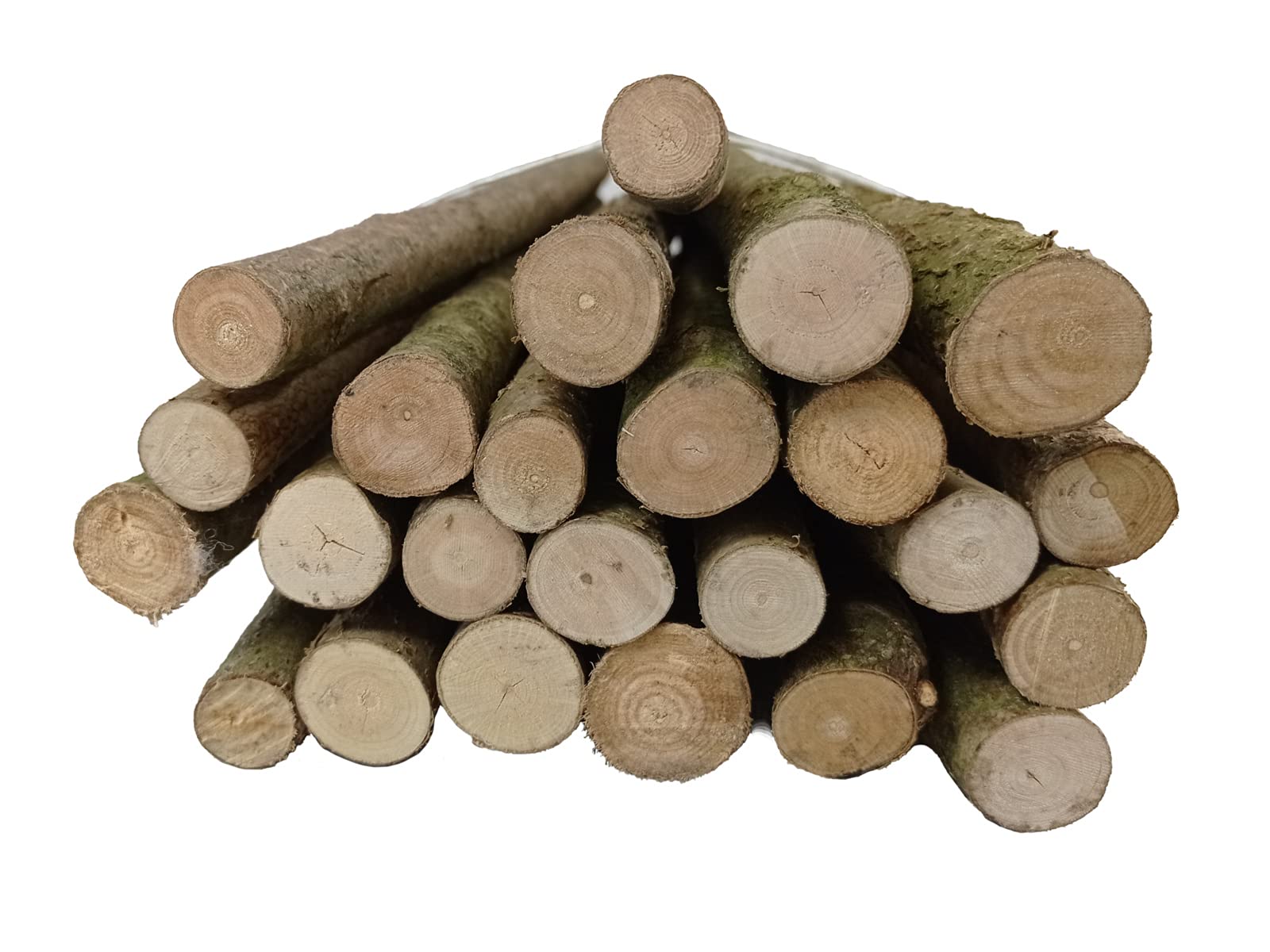 Pali per recinzione 25 pezzi naturali - Pali arrotondati con tassello, legno di noce, recinzione da giardino - H 100 cm