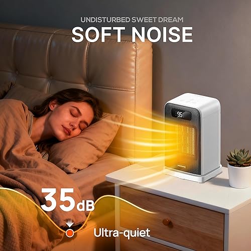 Miniatura 2 de MORENTO Calentador de espacio, calentadores de espacio portátiles para uso en interiores, control automático de temperatura, calentador eléctrico de