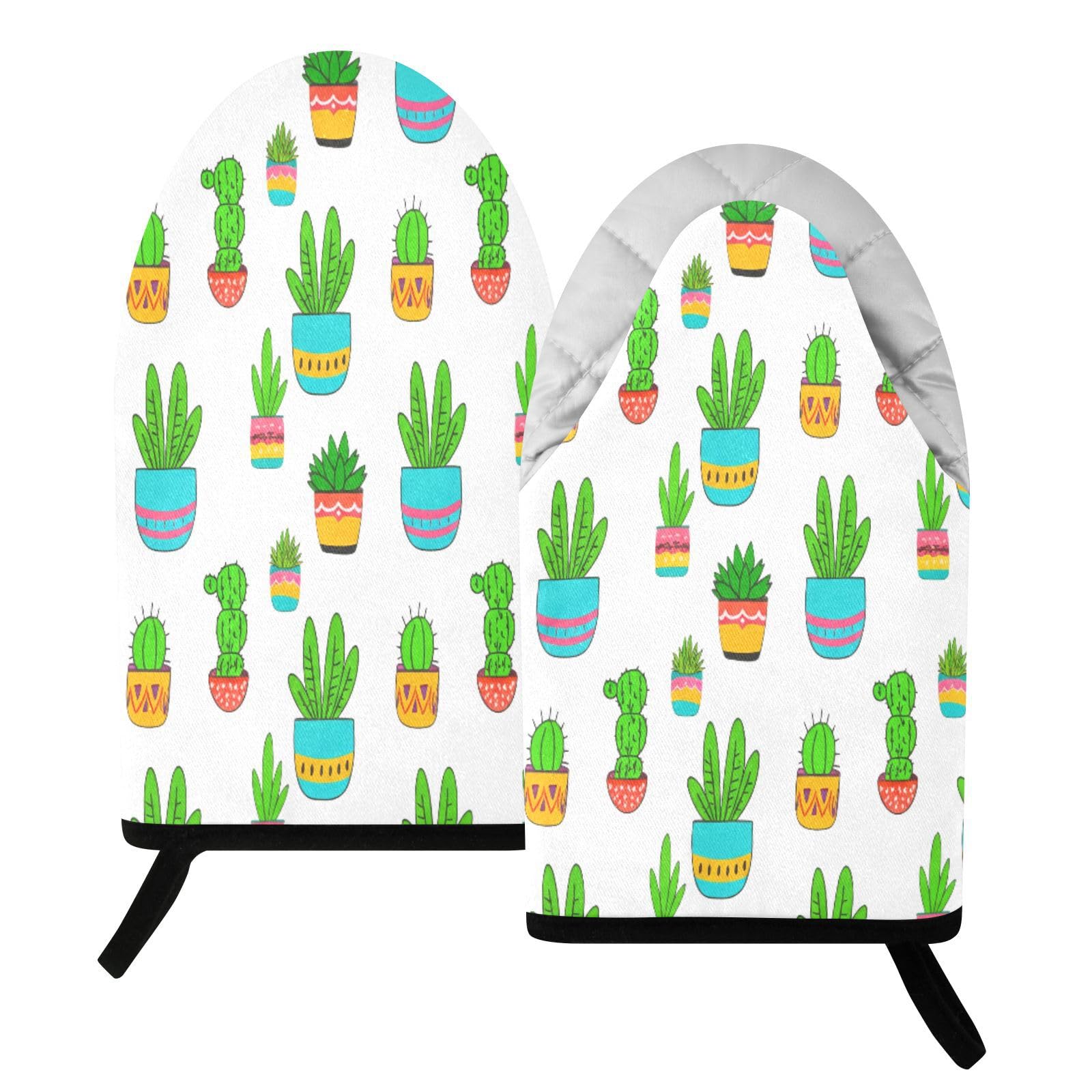 BURSTDDY Cactus Oven Mitt,Heat Resistant Kitchen Mitts for Cooking