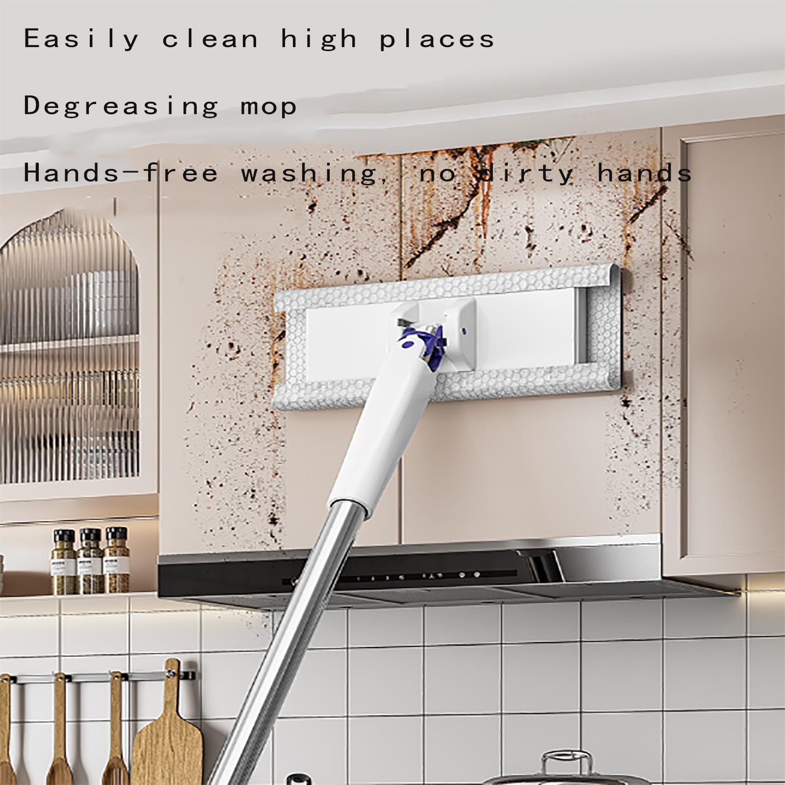 Trapeador de Limpieza Profunda, trapeador de Microfibra para Limpieza de Pisos, Ideal para Pisos de Madera, laminados, baldosas y Piedra, Lavable y Reutilizable A,125*25*7.5cm