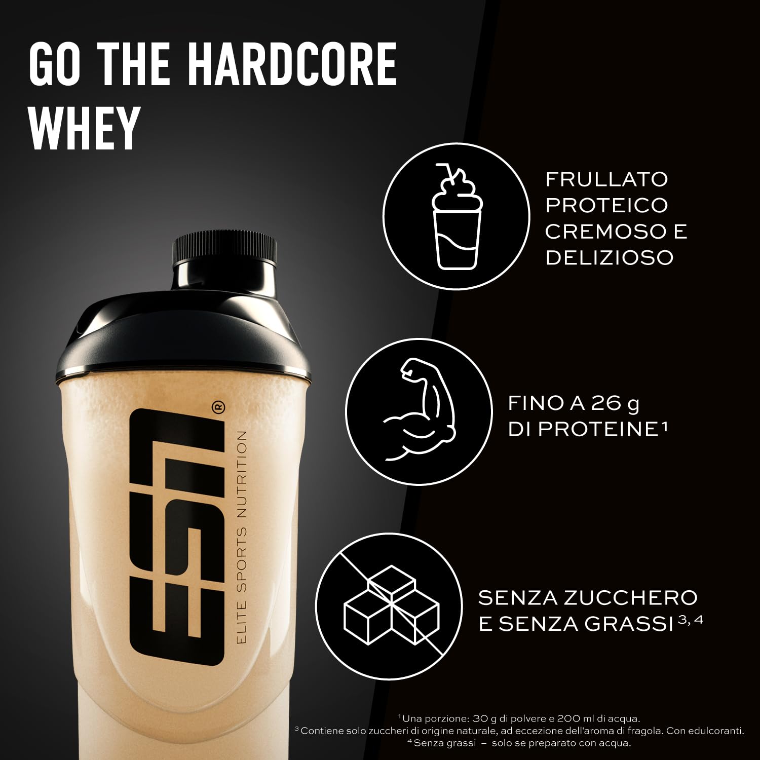 ESN IsoWhey Hardcore Protein Powder, Neutro, 1 kg, fino a 26 g di proteine per porzione, made in Germany