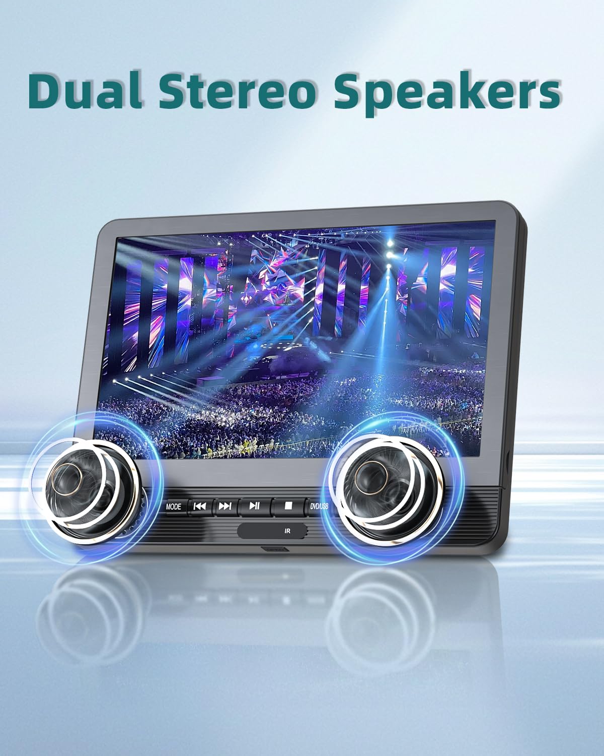 DESOBRY 12,5 '' lettore DVD per auto 2 schermo con batteria ricaricabile da 5 ore, due schermo auto, Poggiatesta per Auto Bambini TV Ultima memoria USB AV In/Out 12V