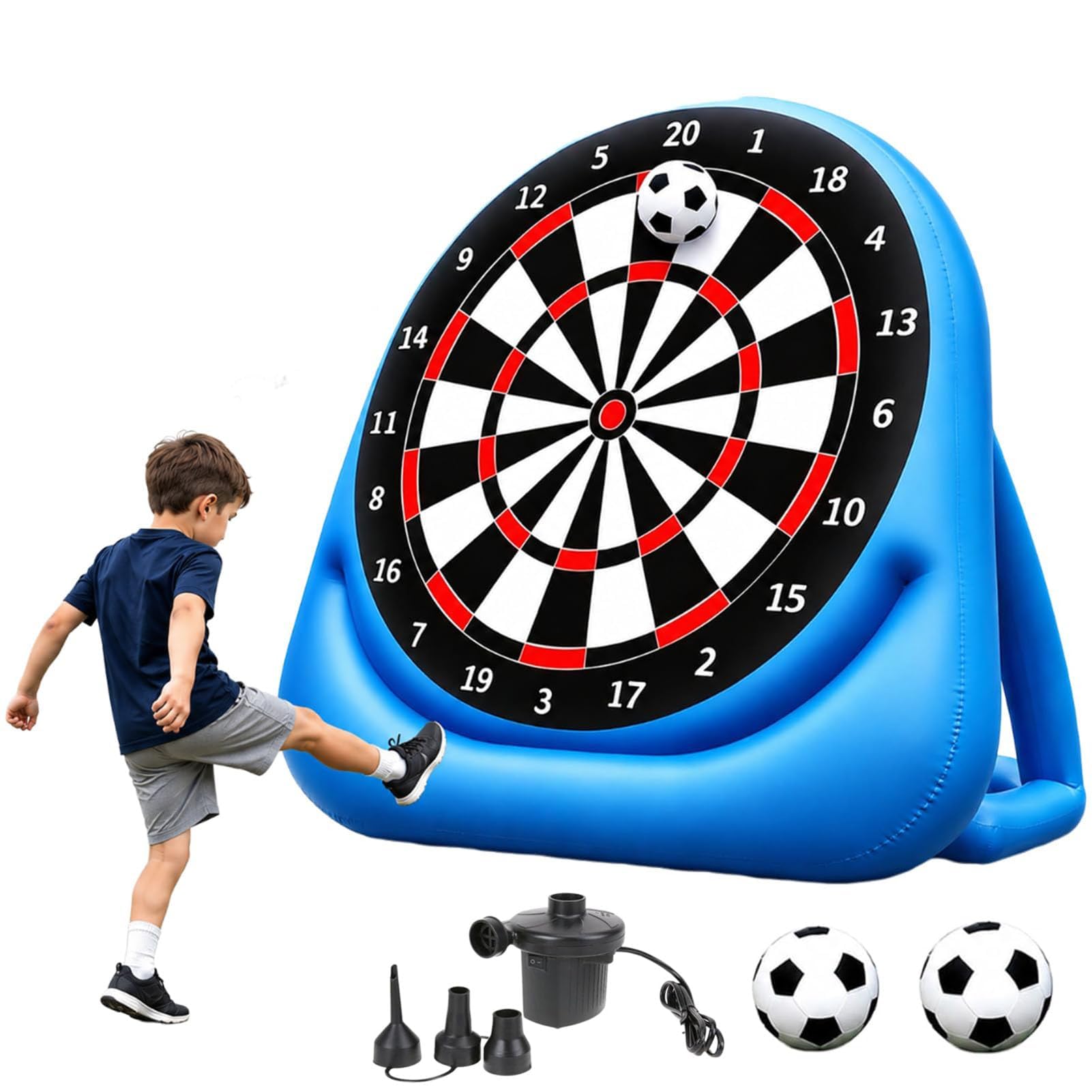 Dziecięcy Gigantyczny Nadmuchiwany Cel Do Piłki Nożnej, Gra Bramkowa Bullseye Dla Dzieci, Przenośne Zewnętrzne Narzędzie Do Treningu Piłkarskiego, Wytrzymały Cel Do Kopania Do Ogrodu, Podwórka
