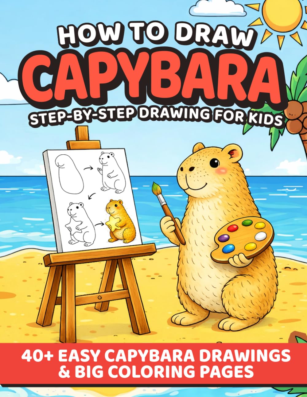 How to Draw Capybara. Step by step drawing book for Kids: 40+ Easy Cute Kawaii Capybara Illustrations: Perfect as Gift Ideas for Animal Lovers, ... Time, Love for Animals, Great Gifts for Kids)