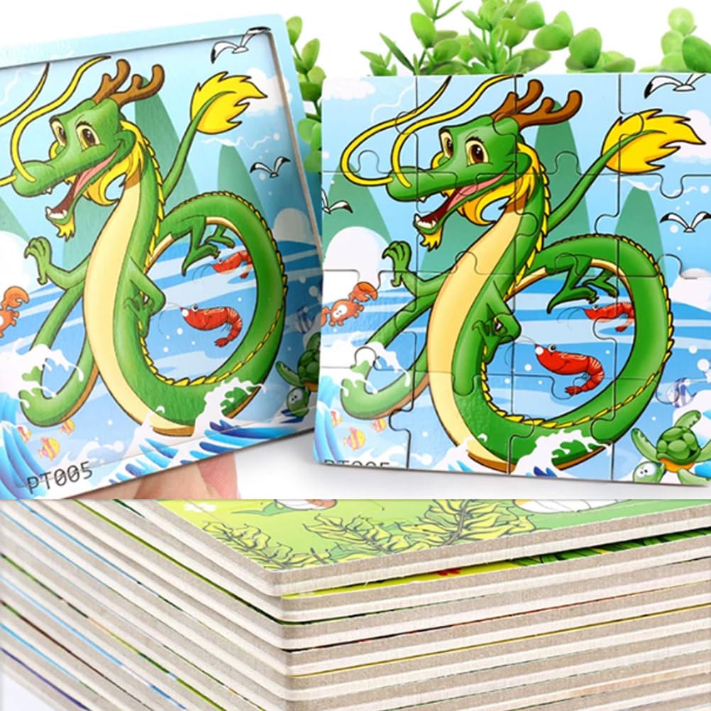 Puzzle di Legno Montessori con Animali dello Zodiaco Cinese