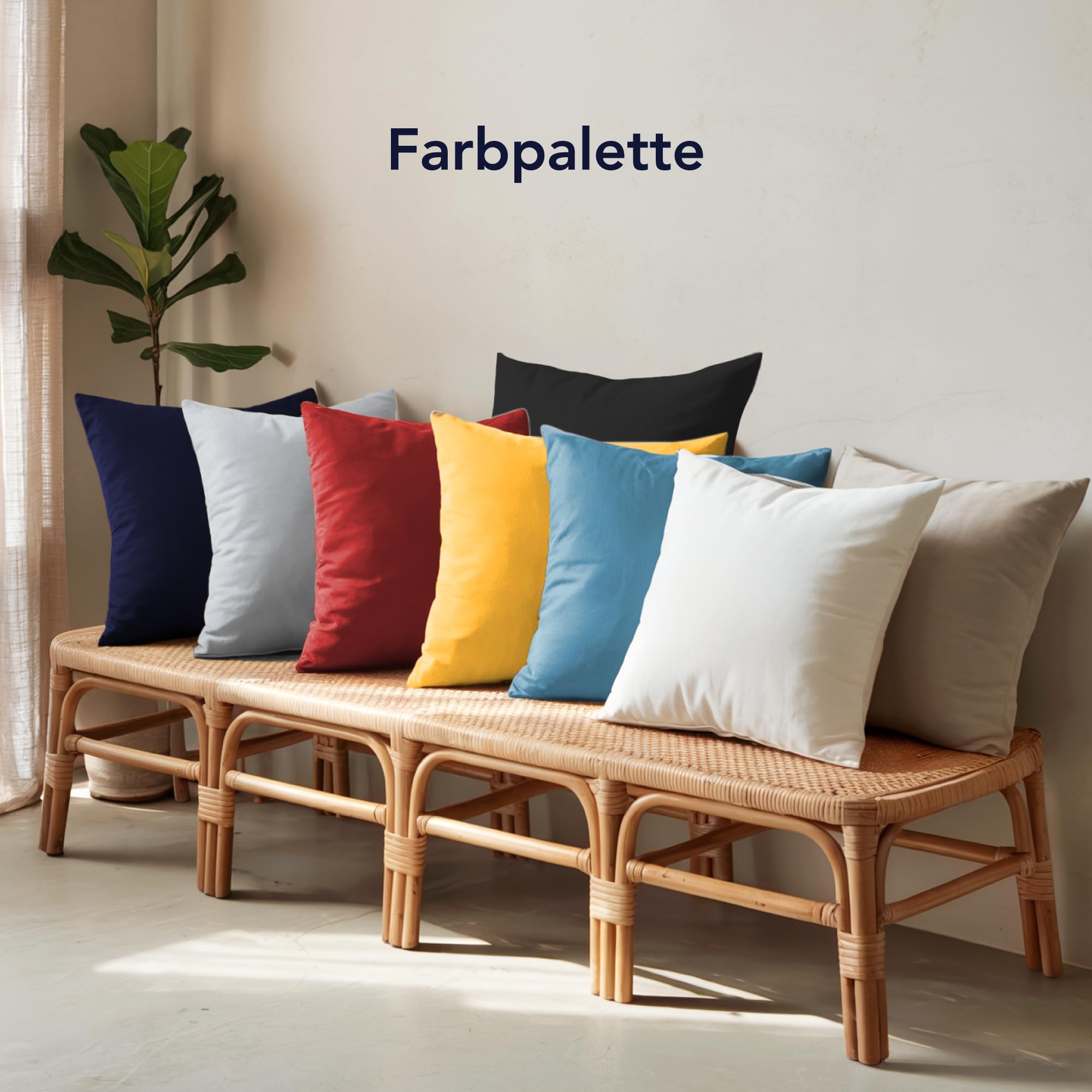 Leruum London Kissenbezug-Set 80x80 Cm – Blau, Beidseitig Bedruckt (Blumen/Streifen), 100% Baumwolle