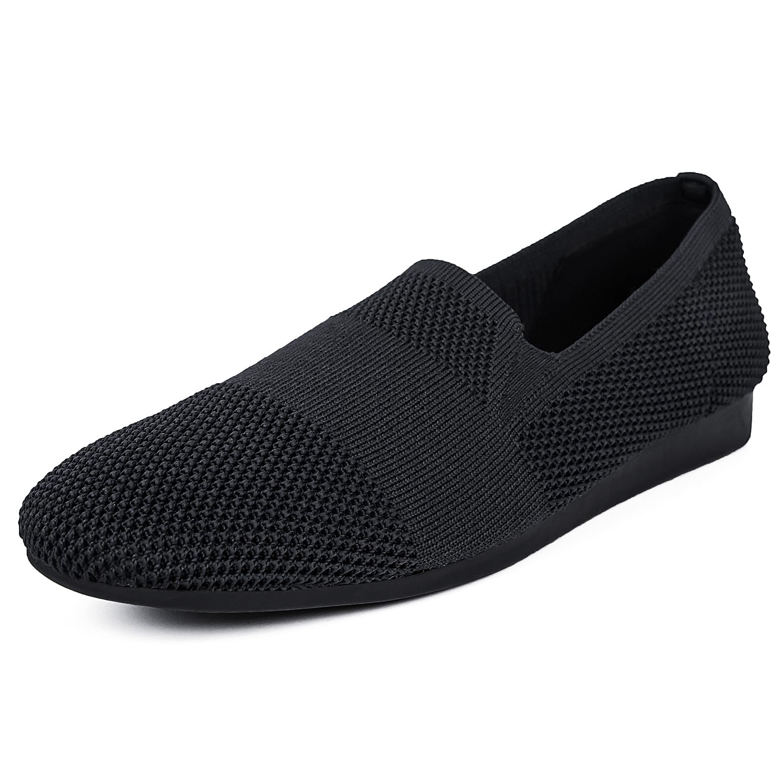 Puxowe Damen Ballerina Slip On Strick Kleid Flache Schuhe Pumps Bequem Ballerinas für Damen Runde Zehe