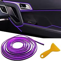 Vista 10 de Tiras decorativas para interior de automóvil, 16.4 pies de electrochapado universal para puertas y tablero, accesorios flexibles
