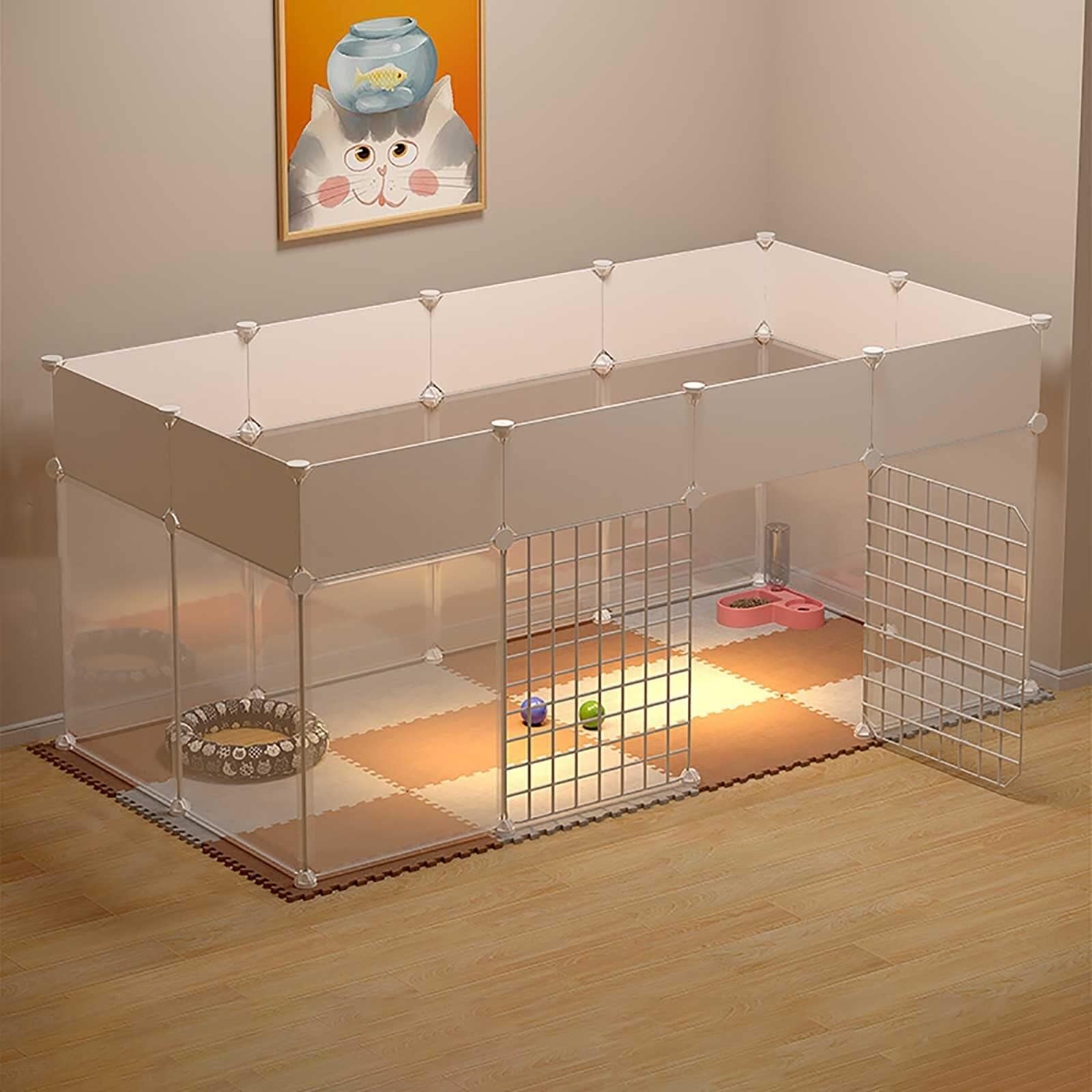asdchZen Cat Cage Playpen - Cat Cage Indoor Cat Condo Cat Enclosure Ferret Cage S For S Indoor Cat S Detachable Metal Cat Cages Easy To Clean