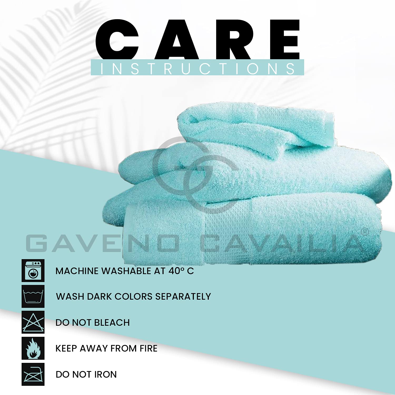 GC GAVENO CAVAILIA Lot de 2 draps de Bain résistants à la décoloration, 700 g/m², de qualité supérieure, Extra absorbants, 100% Coton, égyptien, Turquoise