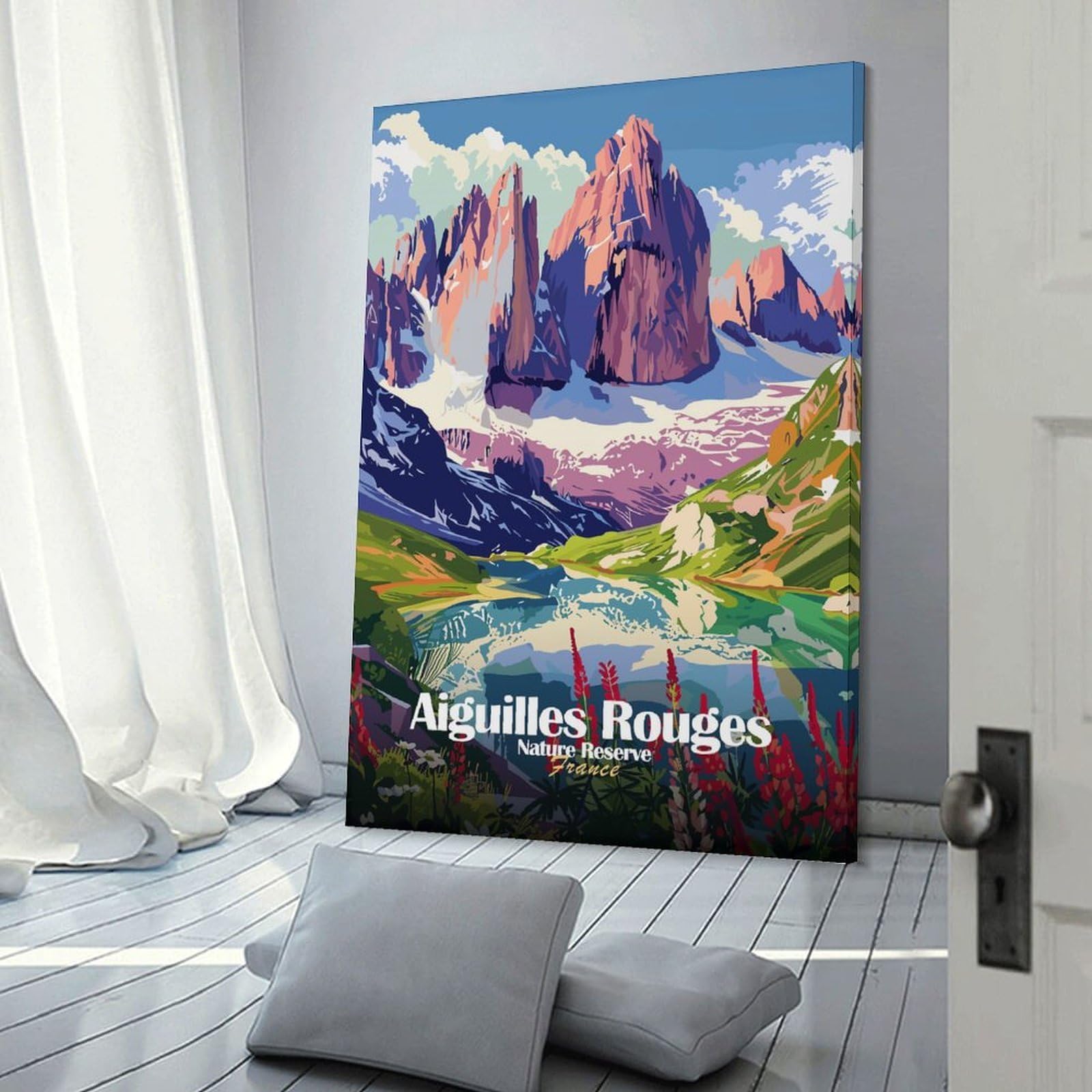 Junmoney Aiguilles Rouges Nature Reserve France Room Decor Wall Art, 12x18inch(30x45cm), for Office, Study Or Home Workspace, A Smart Decor Choice for Study Walls