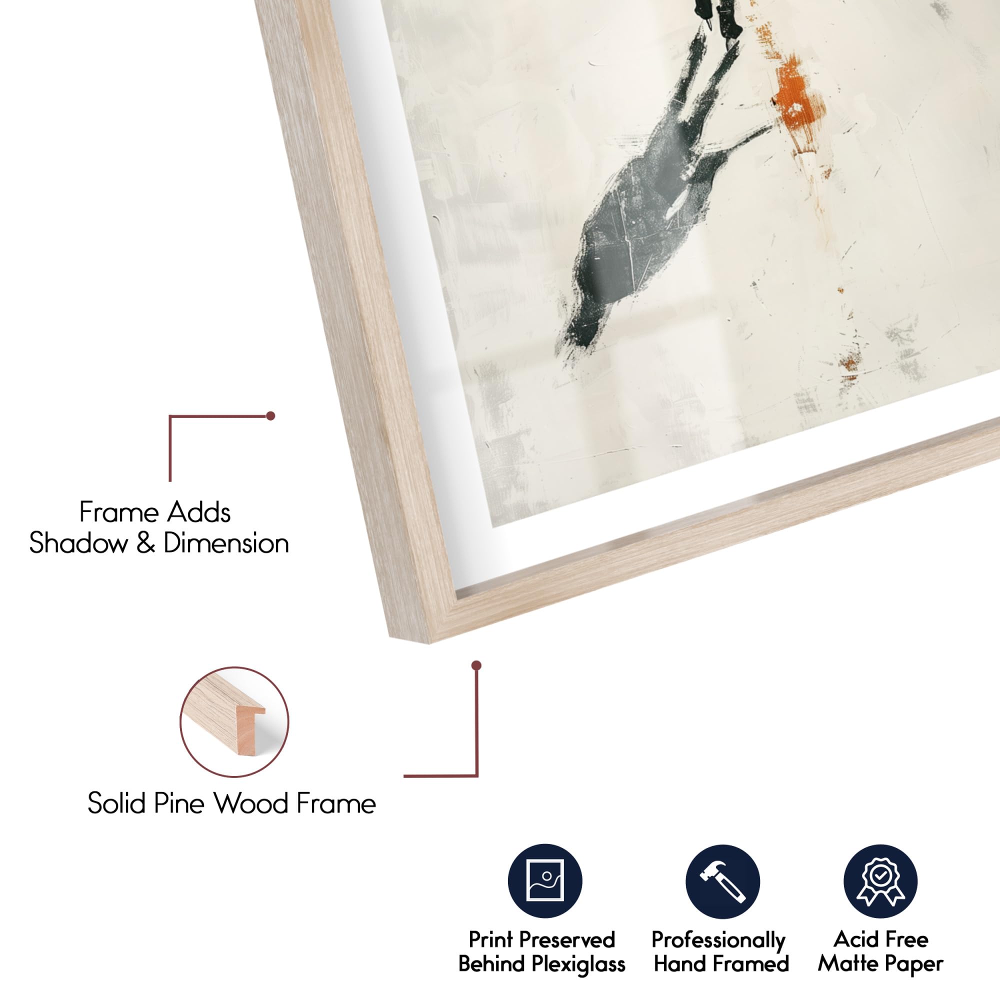 NotoriArt Lonely Hockey Player Shadowbox Stampa Sport Wall Decor Cornice Bionda Cornice Bionda 10 x 15