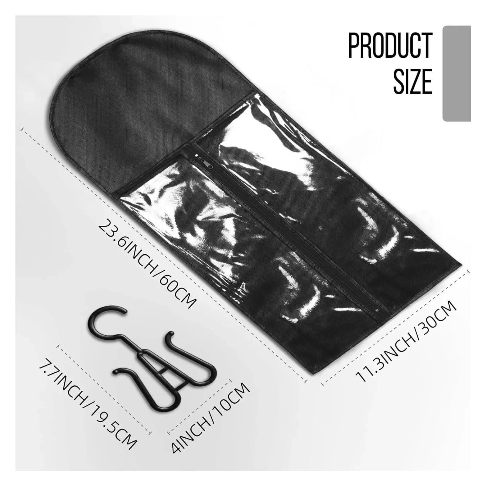 PerüCken Aufbewahrungsbeutel Haarverlängerungshalter, Perücken-Aufbewahrungstasche mit Aufhänger, Haarteile, Pferdeschwanz-Bündel, Aufbewahrungstasche for Reisen im Store Style Hair(Black-3pcs)