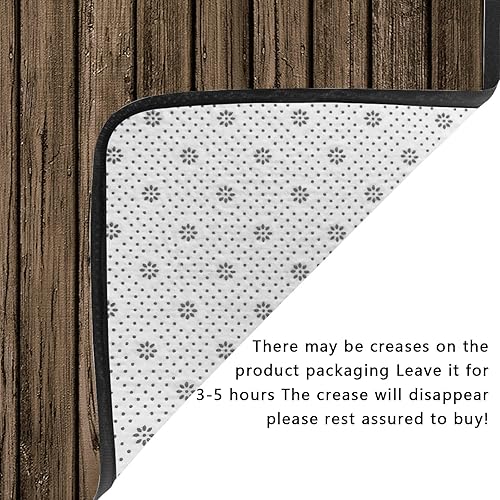 Miniatura 4 de Tapete de esponja lavable para dormitorio de niños y niñas, panel de madera marrón, decoración rústica de pared con textura de pared, alfombra