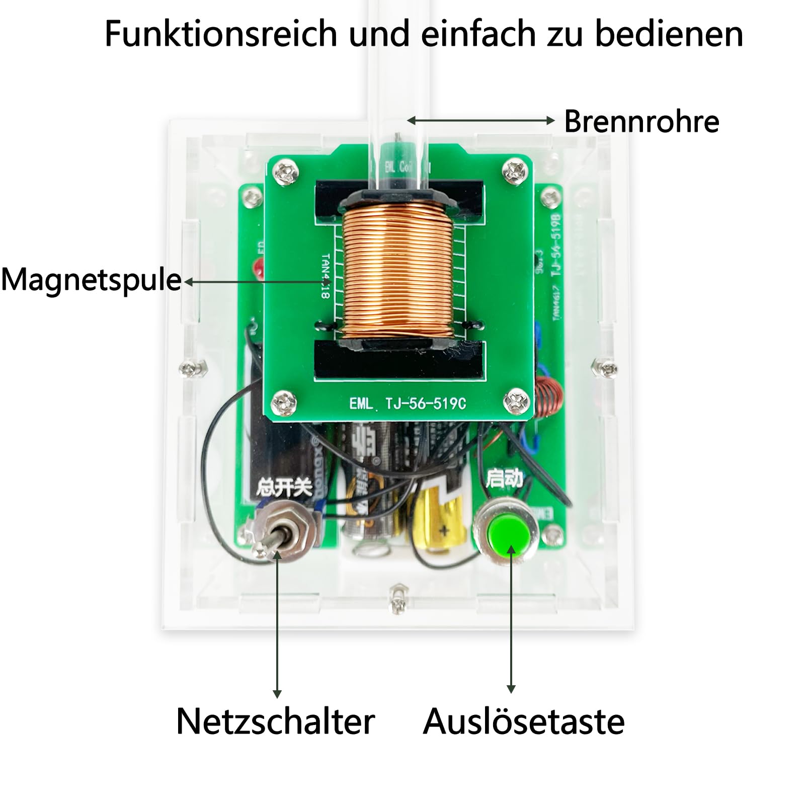 EIELE Electromagnetic Transmitter Electronic Kit Soldering Kit DIY Creative Shooting Game Set Electronic Mini Voltage Converter Module Soldering Set Adults (Soldering Required) - Image 3