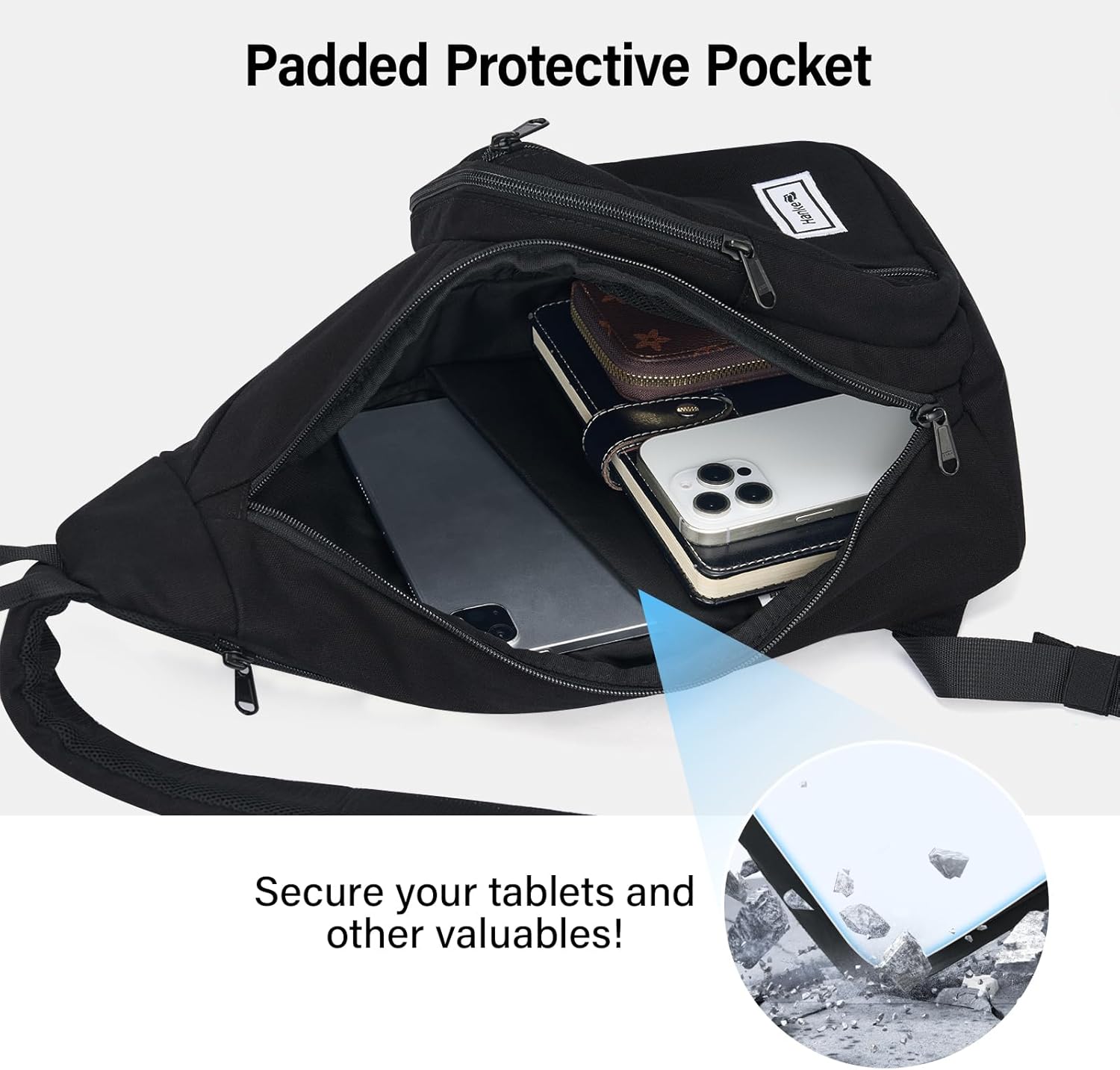 Hanke Crossbody Bags for Women Travel & Sling Bag for Men, Fits 11" Tablet, Canvas Cross body Purse, Chest Bag - Image 3