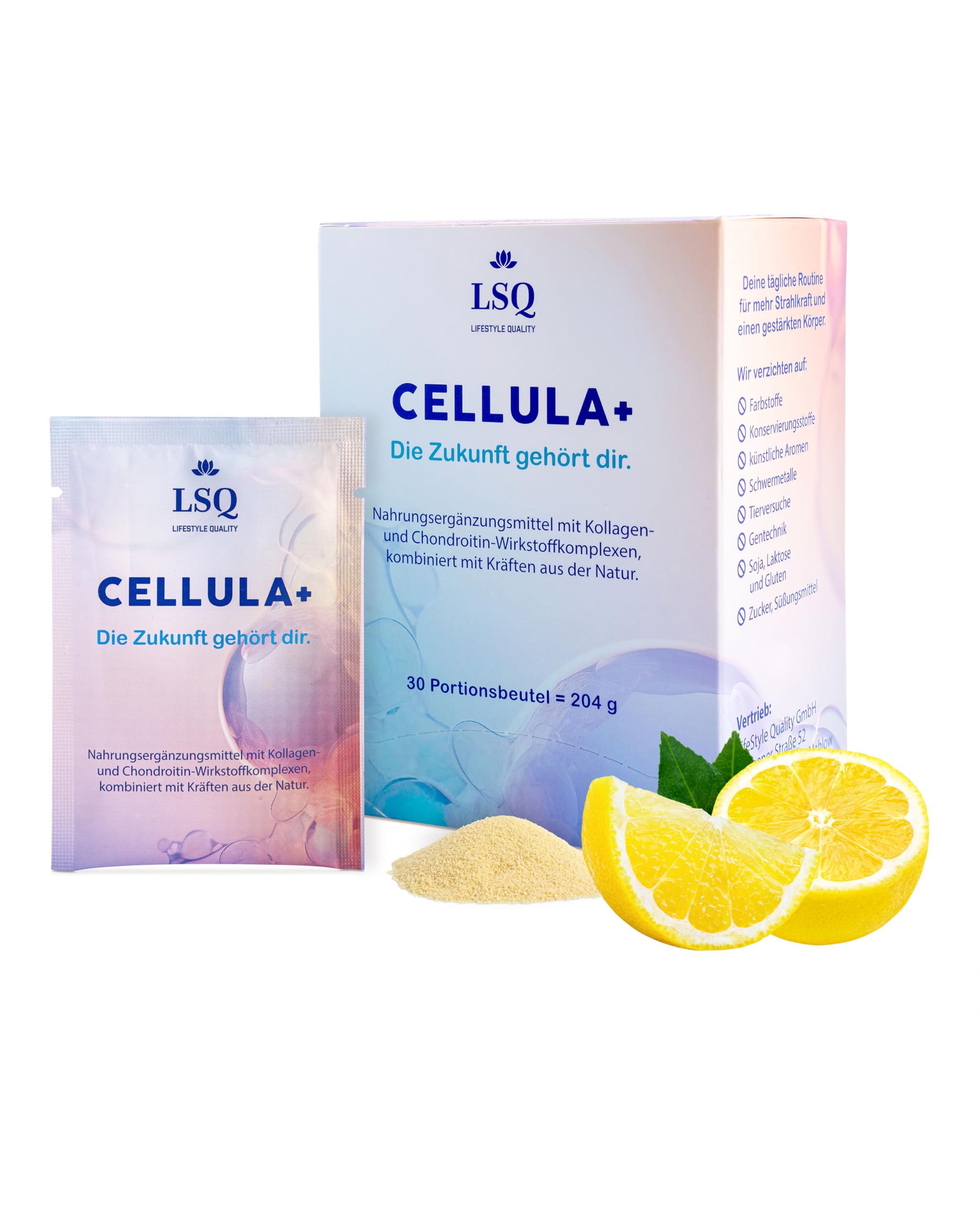 CELLULA+ Kollagen- / Chondroitinkomplex zum Trinken - Collagen Drink mit Hyaluron, Vitamin C & Kurkuma, Nahrungsergänzungsmittel für Haut, Bindegewebe, Gelenke & Knochen mit Anti Aging Effekt