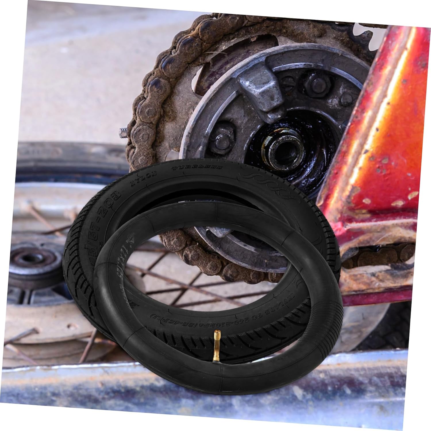 Unomor Electric Scooter Tire Set with Inner Tube Anti-Burst Wear Resistant Easy Installation for Electric Vehicles Compatible with Various Models Elbow Valve Style