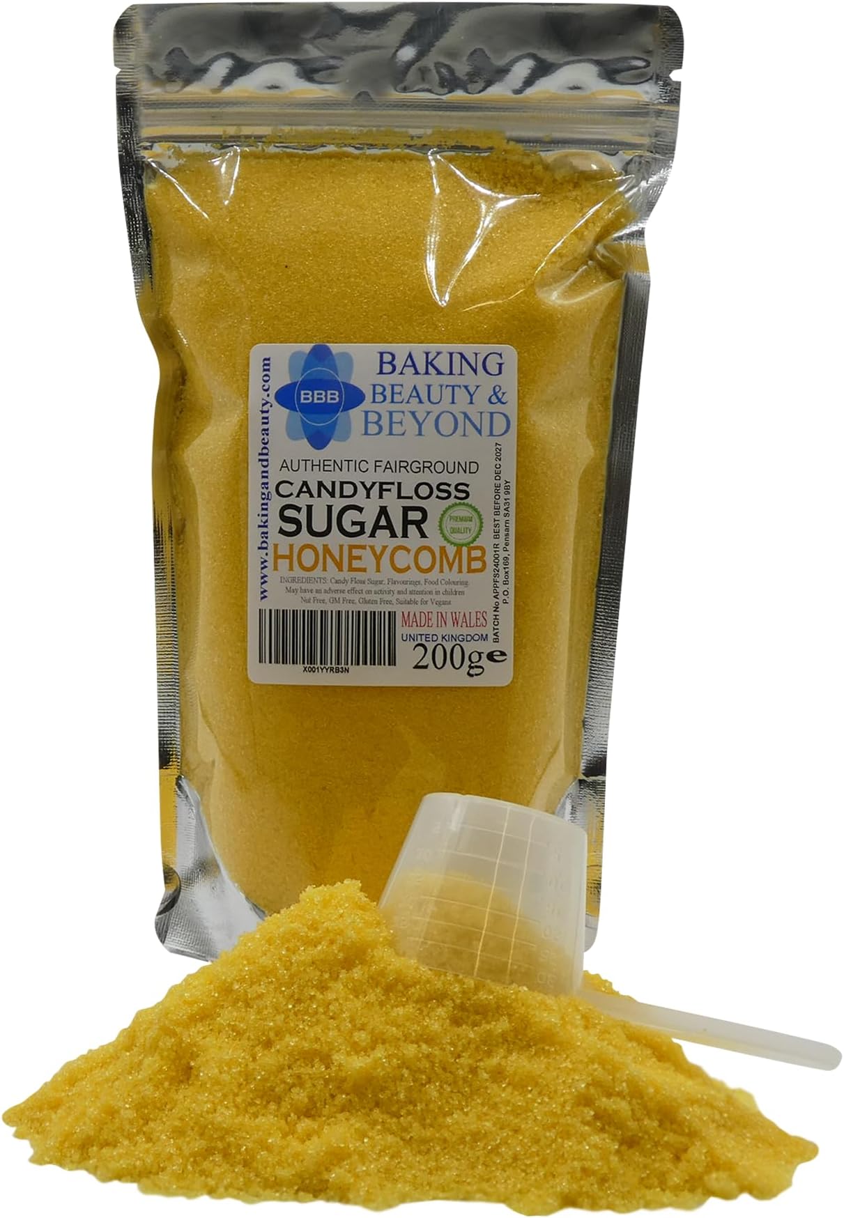 Baking Beauty and Beyond Premium Candy Floss Sugar 200g - Honeycomb Flavour