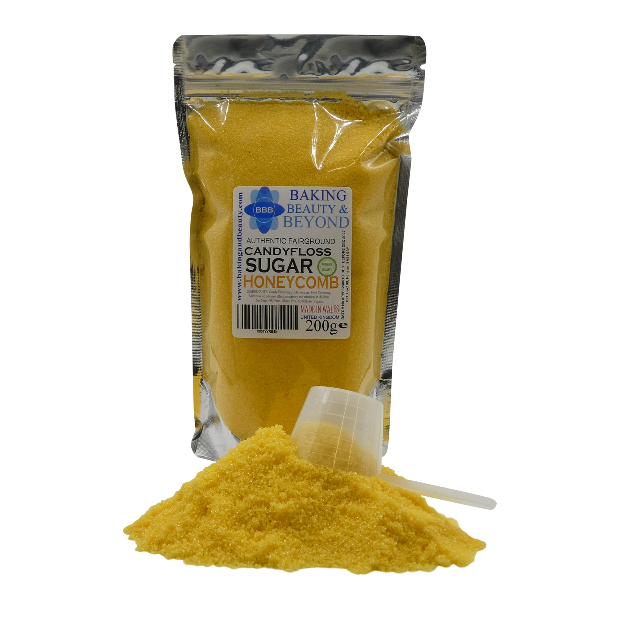 Baking Beauty and Beyond Premium Candy Floss Sugar 200g - Honeycomb Flavour