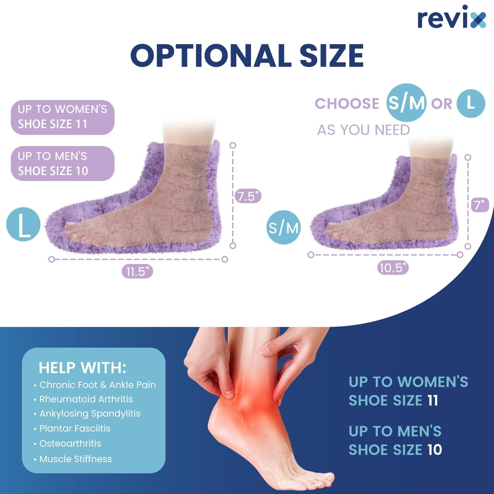 REVIX Microwavable Booties and Hot Feet Warmers for Women & Men - Image 3