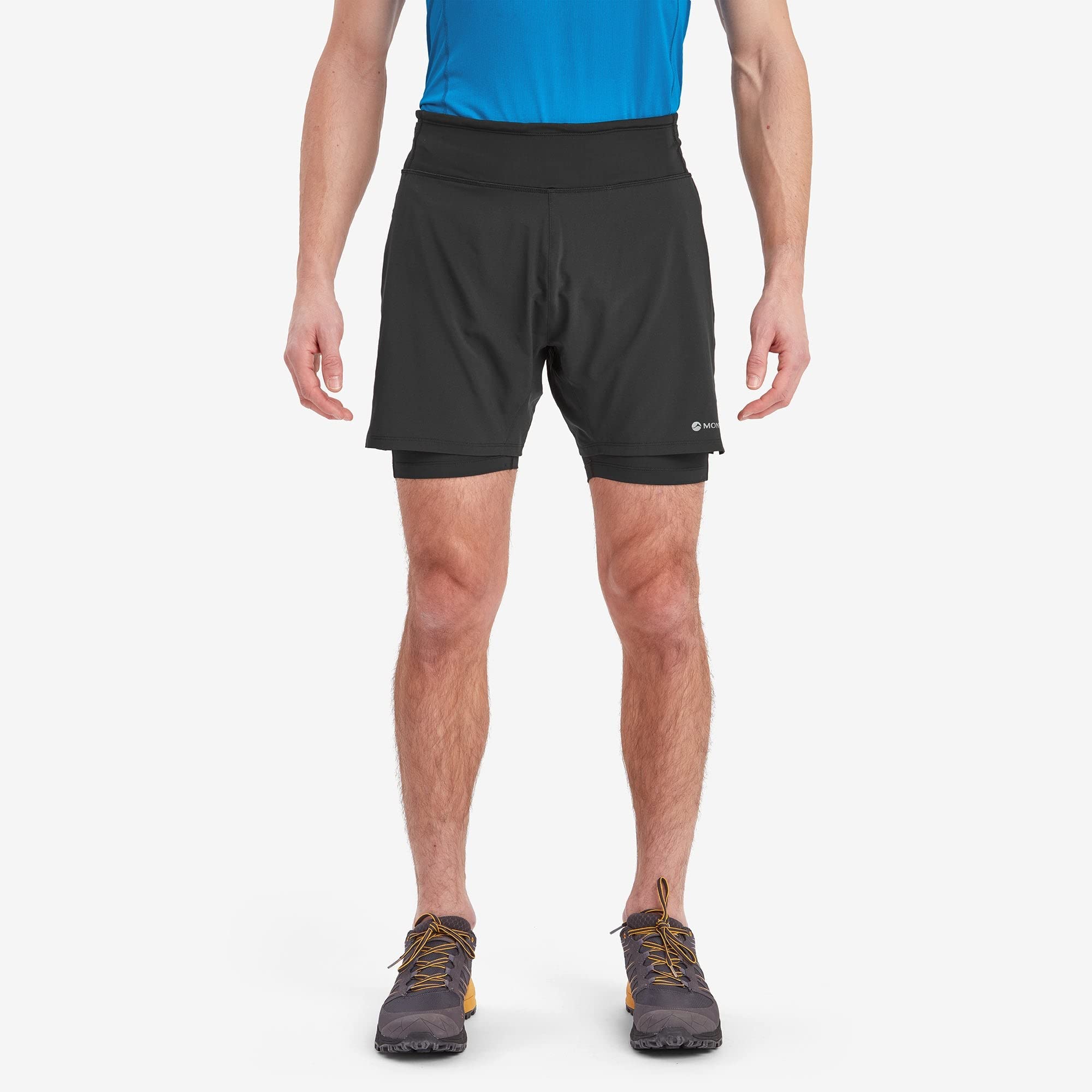 Montane Męskie spodenki do biegania Slipstream Twin Skin, Czarny, S