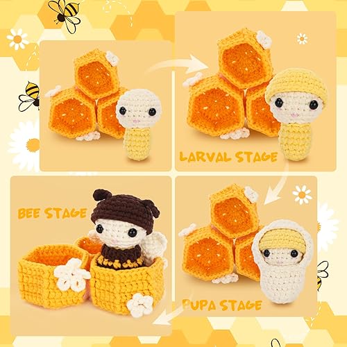 Miniatura 50 de Kit de ganchillo para principiantes: kit de ganchillo de vaca Highland, incluye hilo suave fácil de tejer, tutorial en video paso a paso, gancho