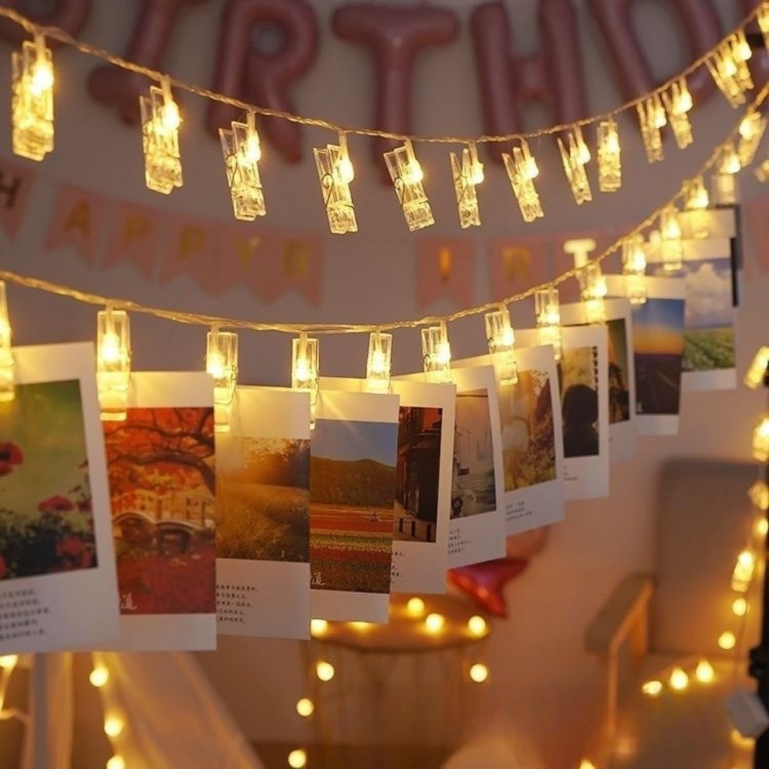 Crystal Ball String Lights - Warm White Glow -14