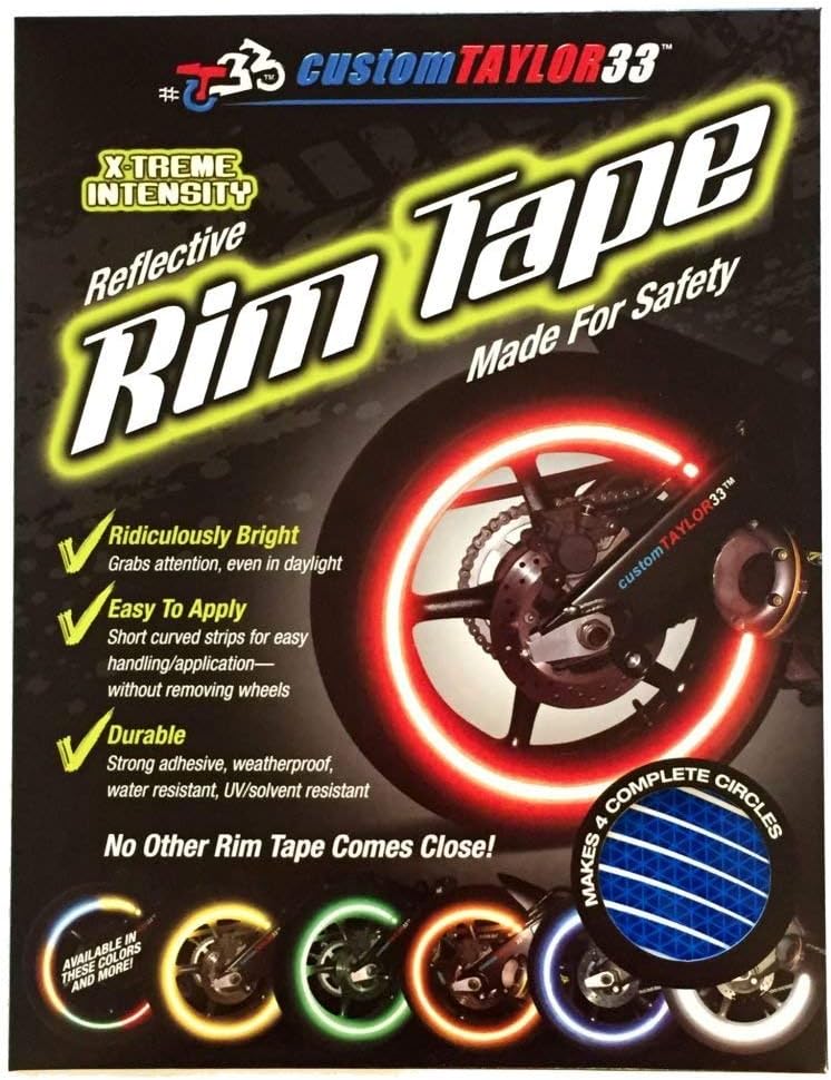 customTAYLOR33 (All Vehicles) Blue High Intensity Grade Reflective Copyrighted Safety Rim Tapes (Must Select Your Rim Size), 26" (TIRE Size, for Bicycles/E-Bikes)