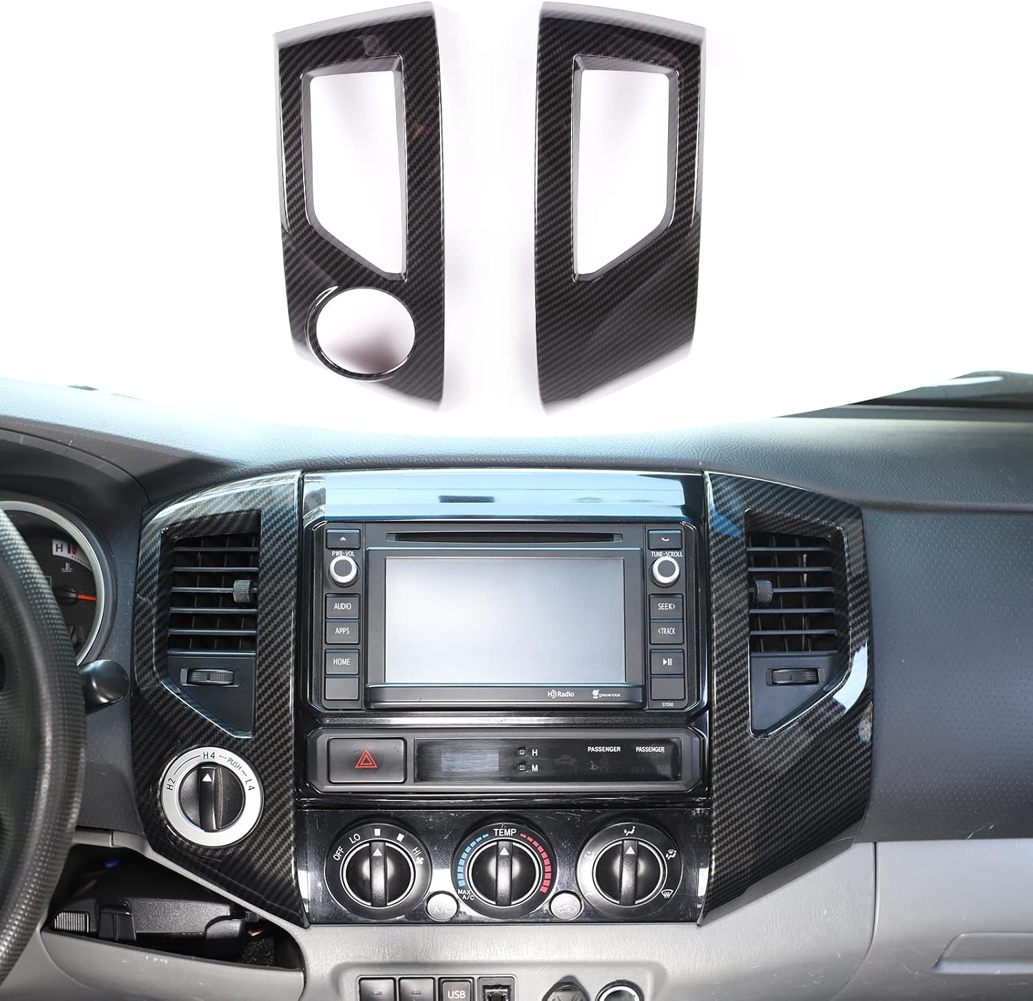 PIUGILH Car Center Console Screen Dash Board Side Air Conditioning A/C Vent Panel Frame Interior Decoration Trim Accessories for Toyot*a Tacom*a 2011-2015,Left Hand Drive