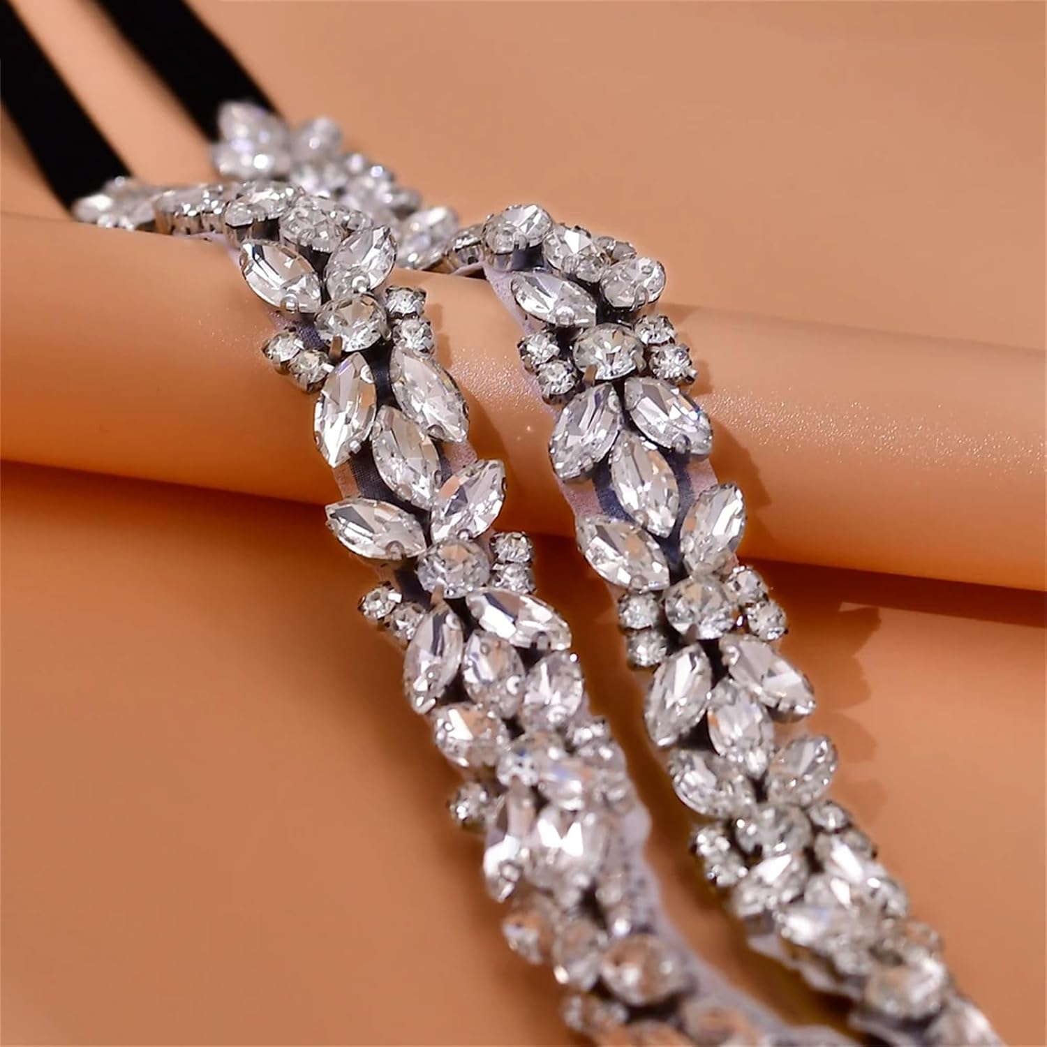 Women’S Luxury Sparkly Wedding Belt With A Thin Rhinestone Applique A Handmade Bridal Sash For Bridesmaid Dresses