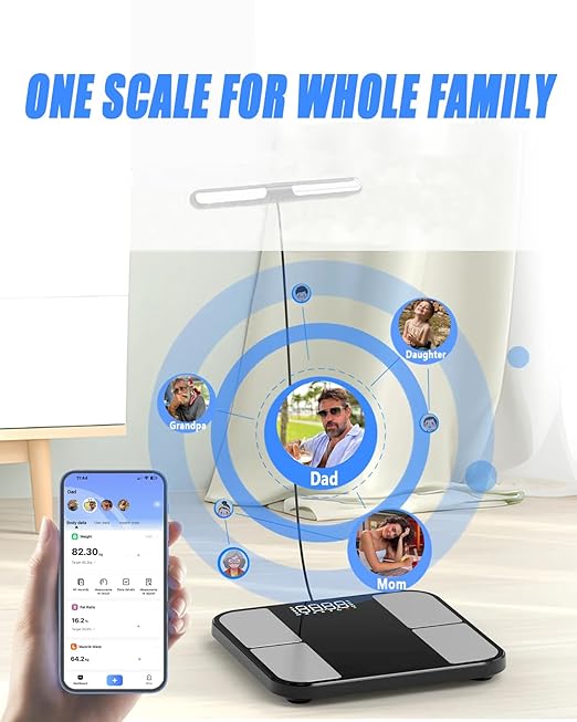 Báscula Corporal Digital Bluetooth 8 Electrodos 56 Métricas LED miniatura 6