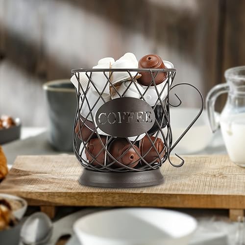 Miniatura 32 de TreeLen Soporte para cápsulas de café, organizador de tazas K, soporte de taza K de gran capacidad para tazas de 40 K, almacenamiento de cápsulas K