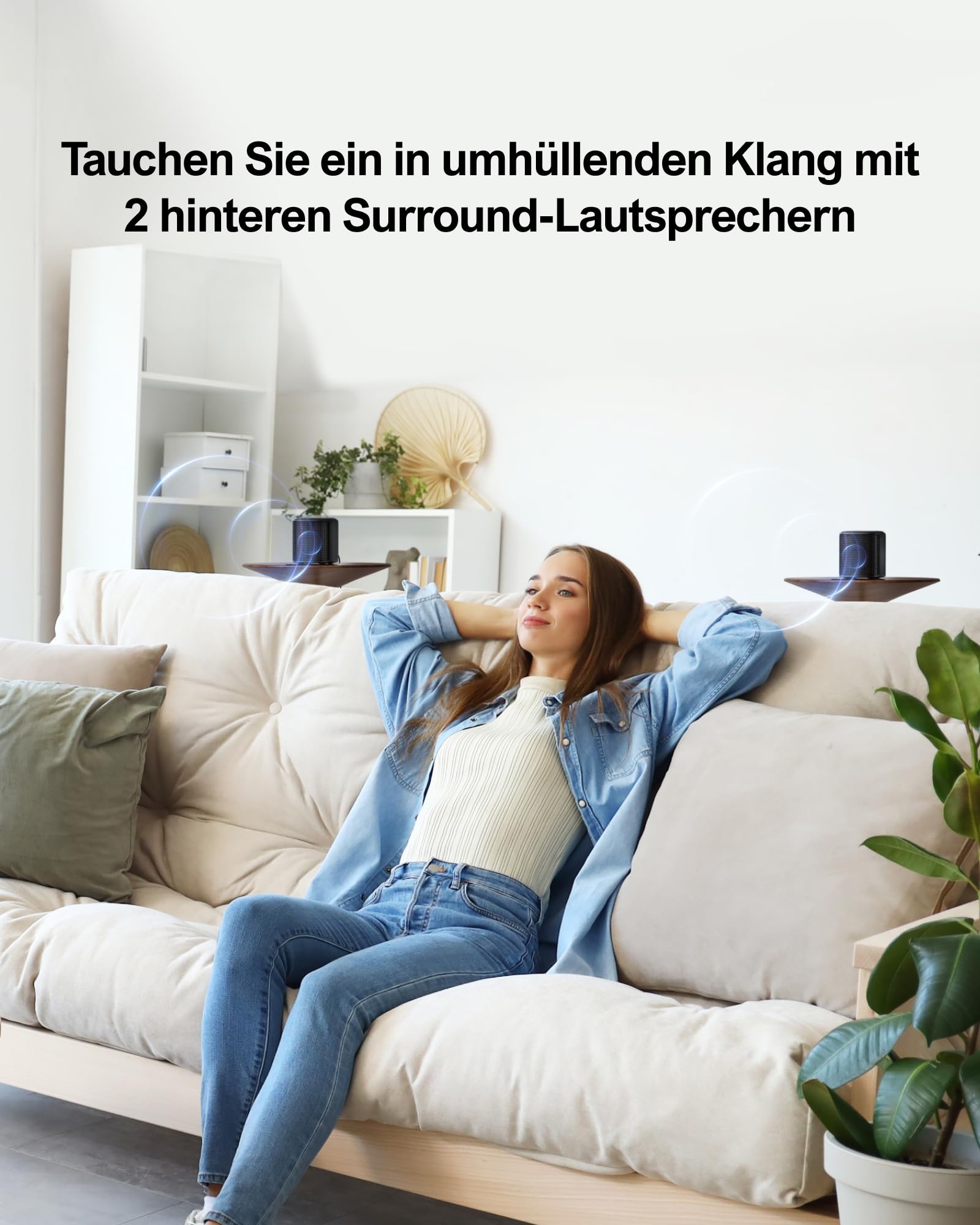 ULTIMEA 5.1ch Soundbar mit Dolby Atmos, 3D Surround Sound System für TV, App Control, Home Theater Sound System, TV Soundbar mit Subwoofer, 2 Surround Lautsprecher, HDMI eARC/Opt/AUX/BT, Aura A50 Pro
