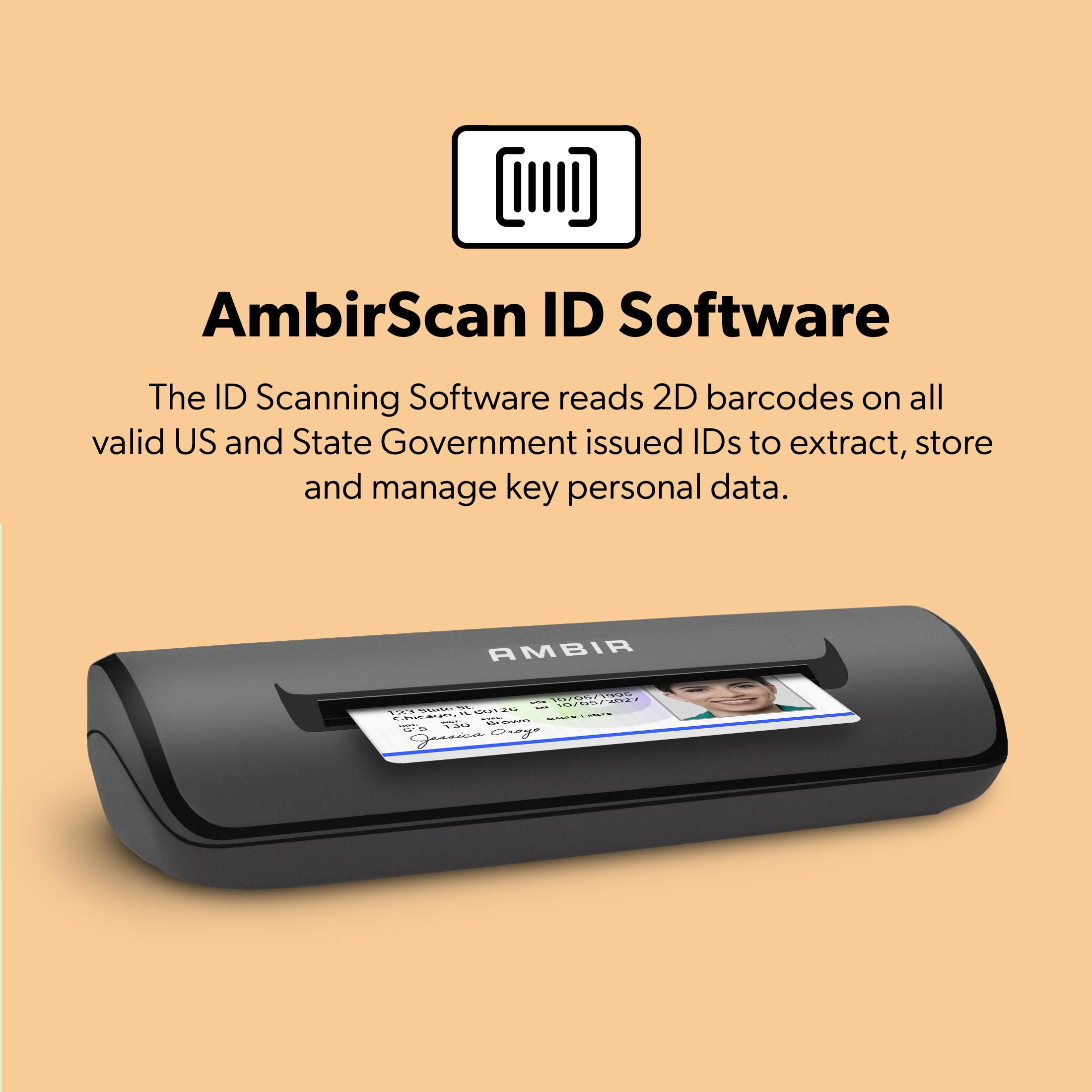AMIR ID-Kartenscanner mit Software -PS667 - Automatische Datenextraktion zur Altersüberprüfung, kein Abonnement einmaliger Kauf