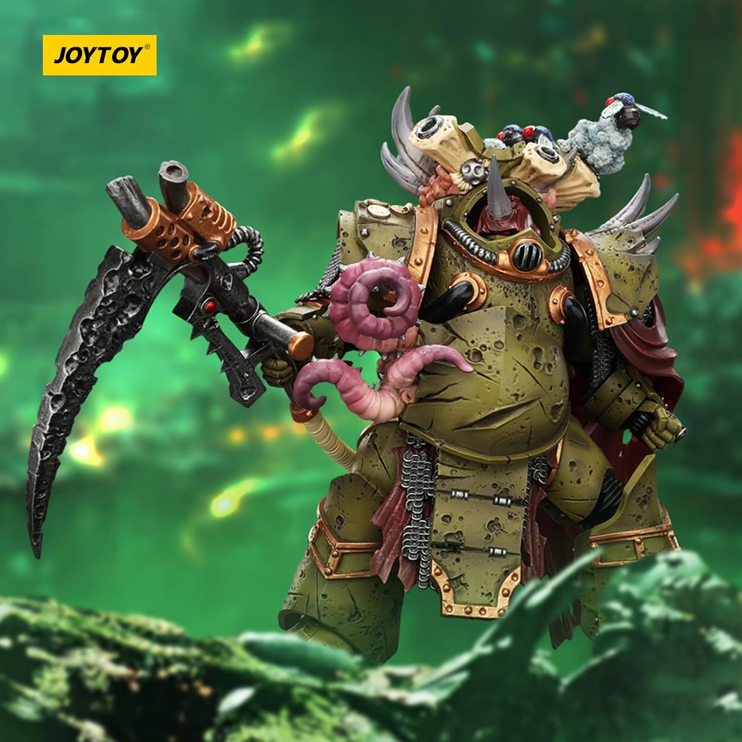 JOYTOY Warhammer 40k Death Guard Deathshroud Terminator 2 with Manreaper and Plaguespurter Gauntlet 1/18 Action Figure